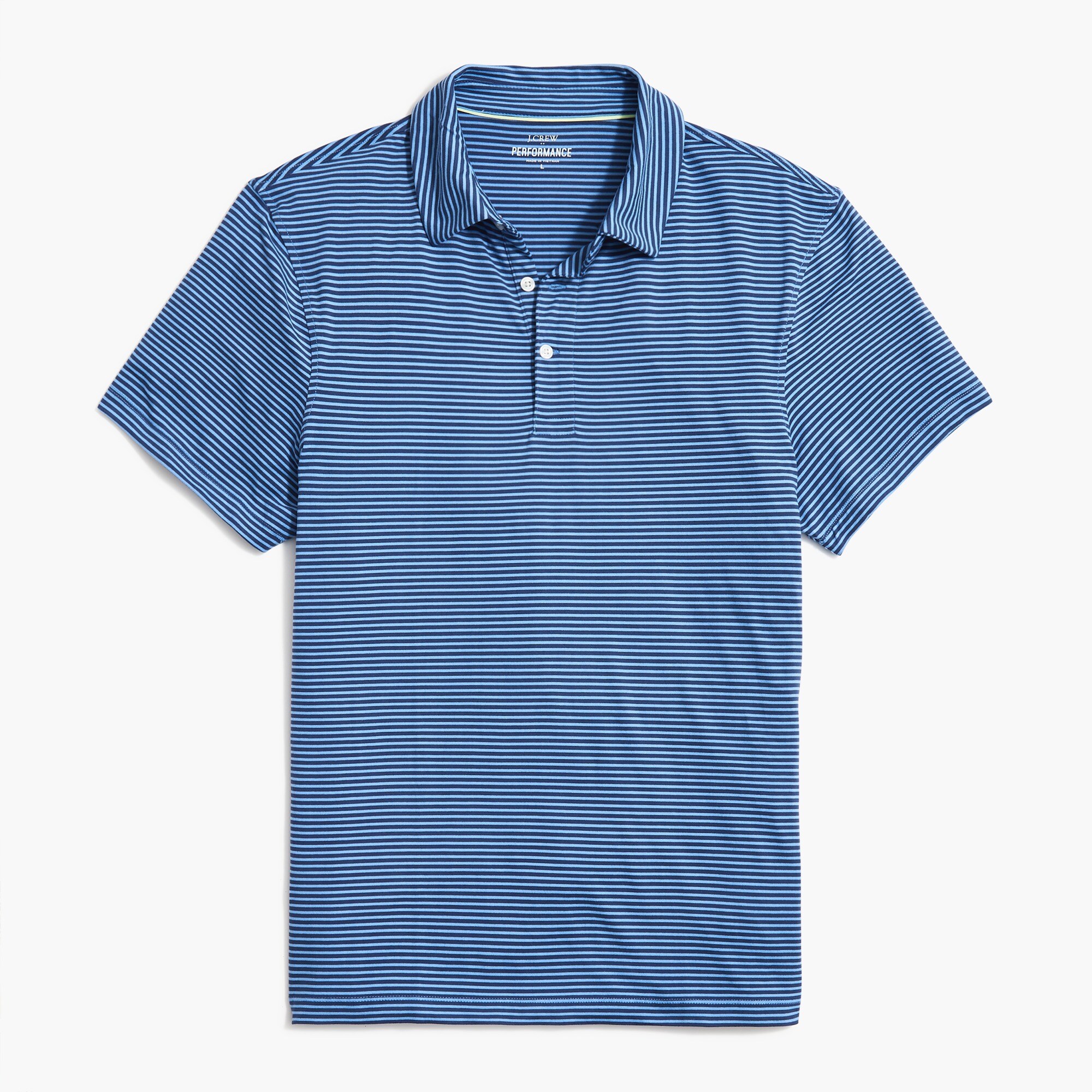striped performance polo shirt for men
