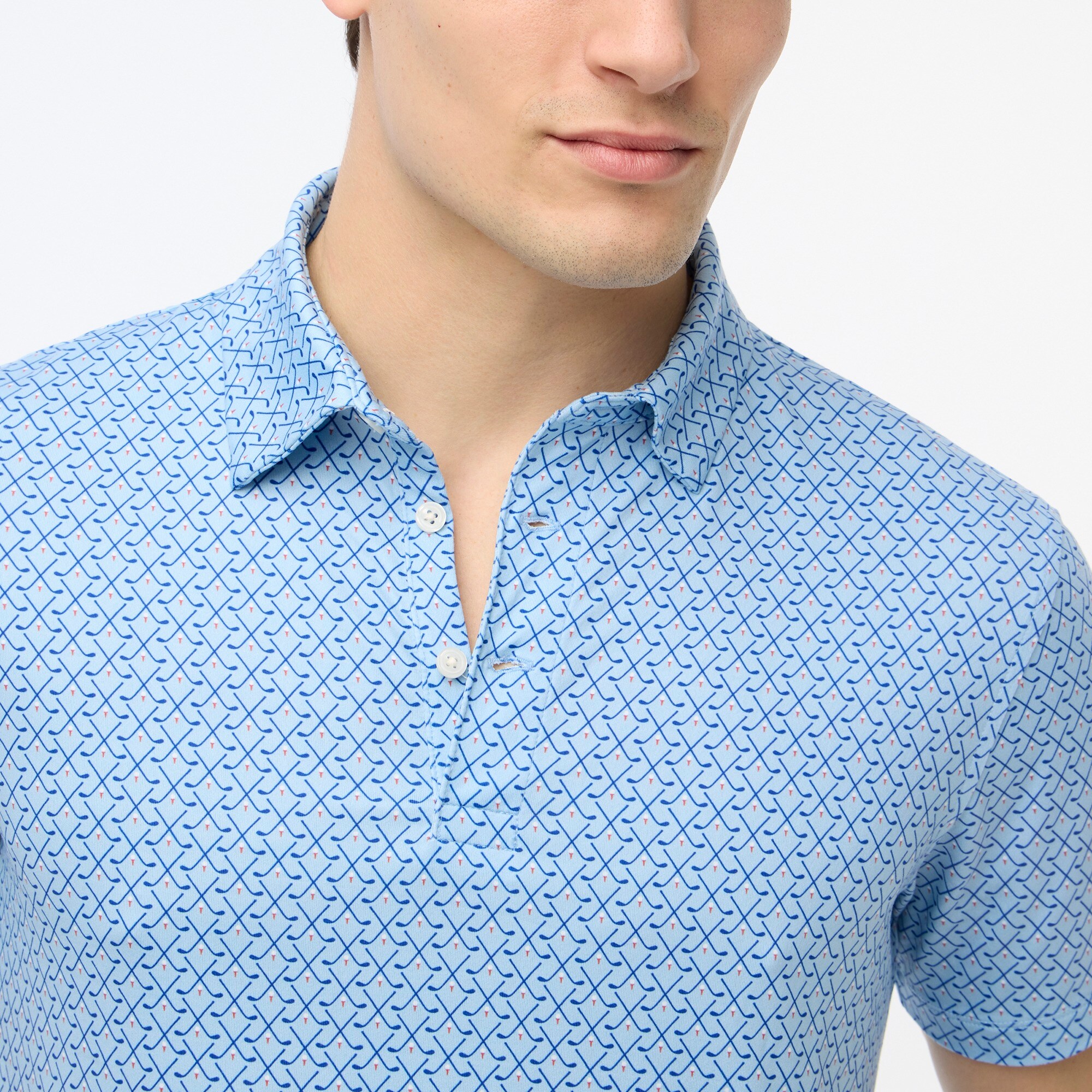 mens Printed performance polo