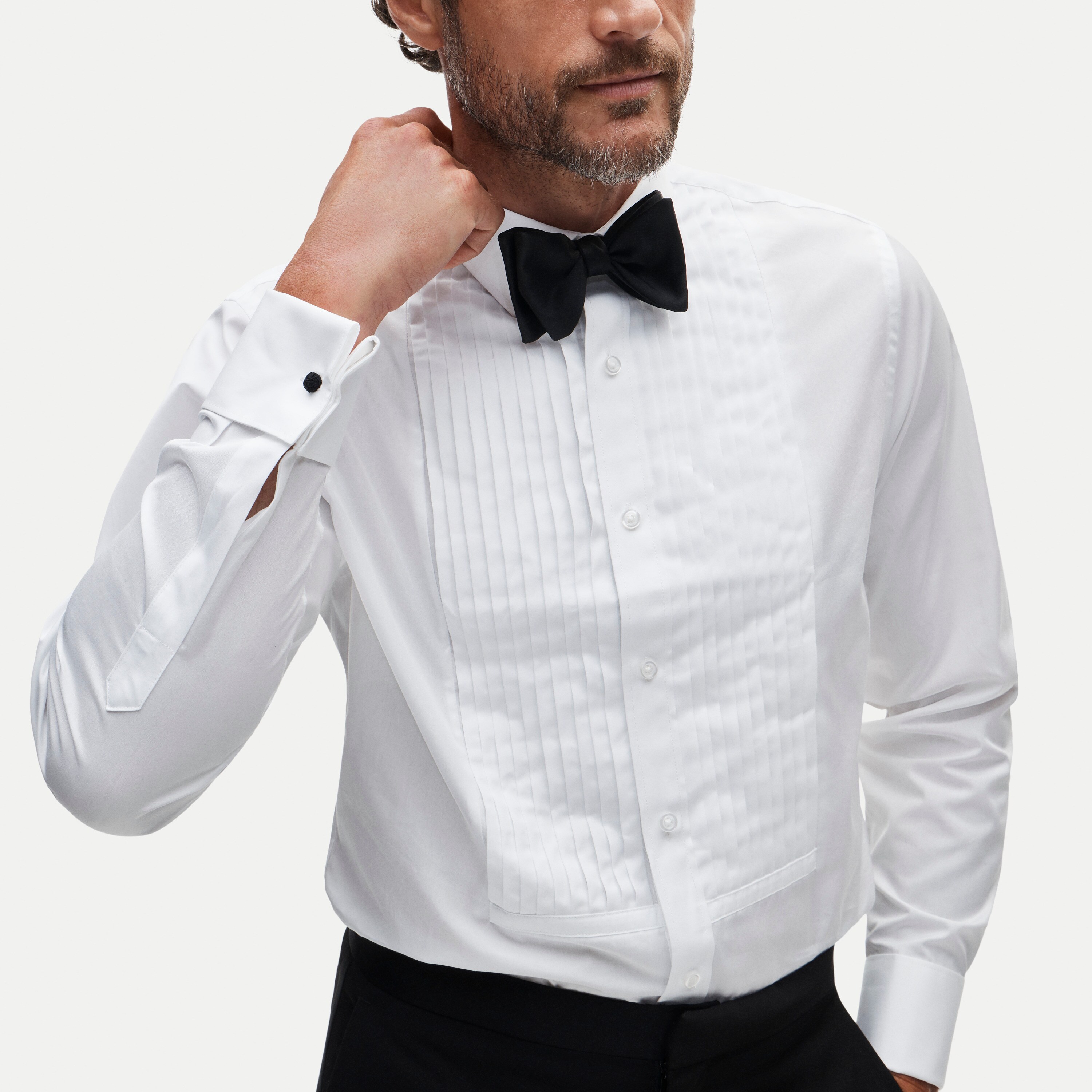 Ludlow Premium cotton pleated-bib tuxedo shirt