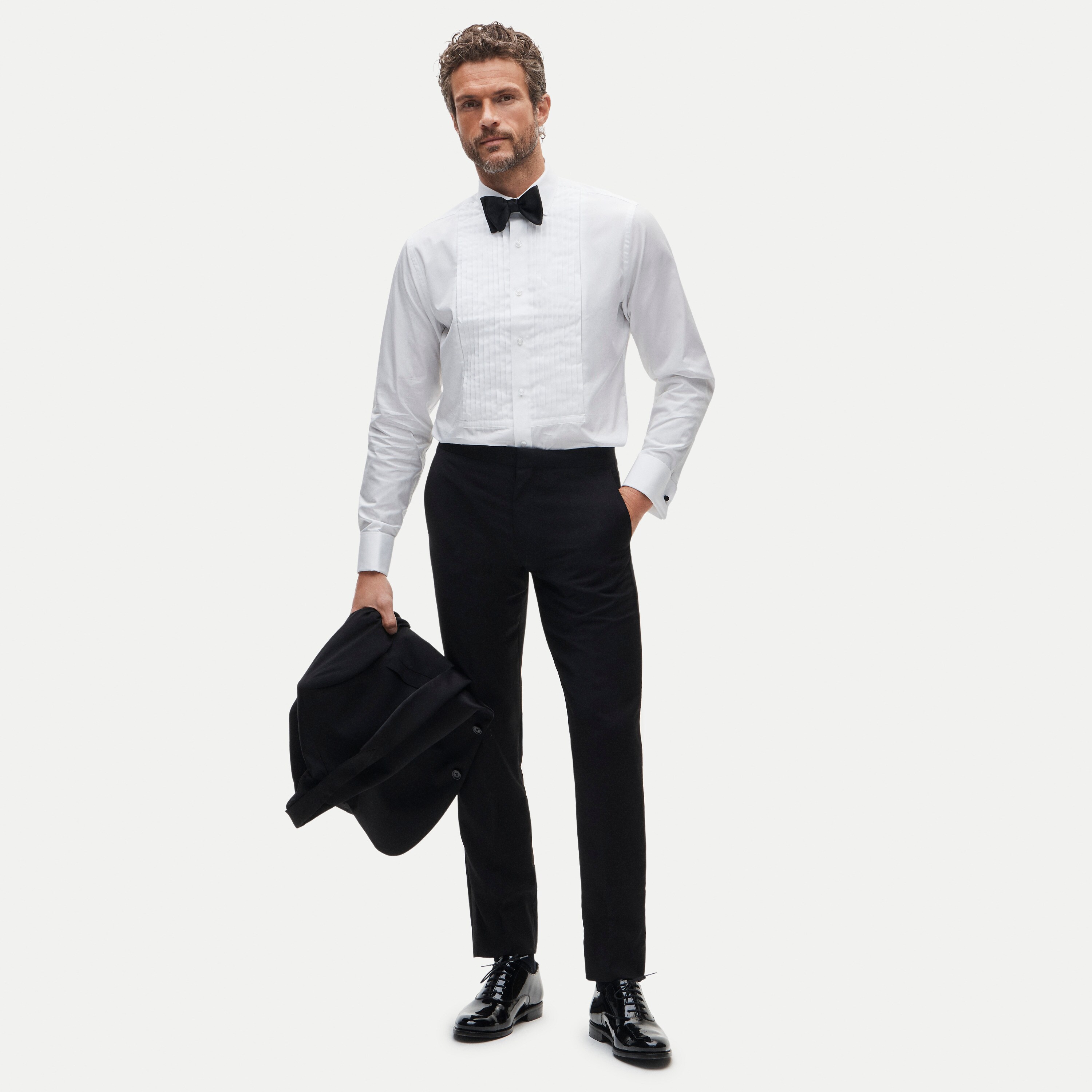 dress shirts tuxedo Wing Tip Collar Pleated Shirt size up from the recommended sizing. Tuxedo Dress Shirts for Men
