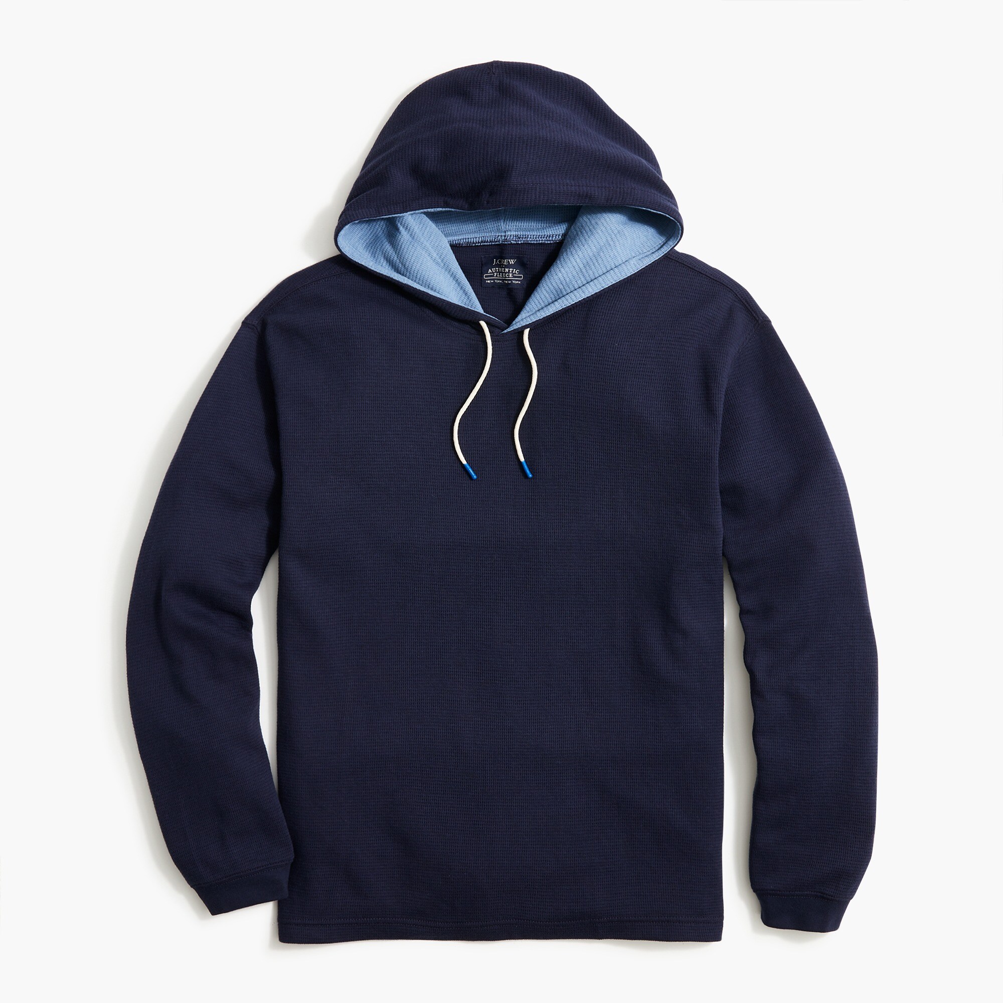 brushed waffle hoodie for men