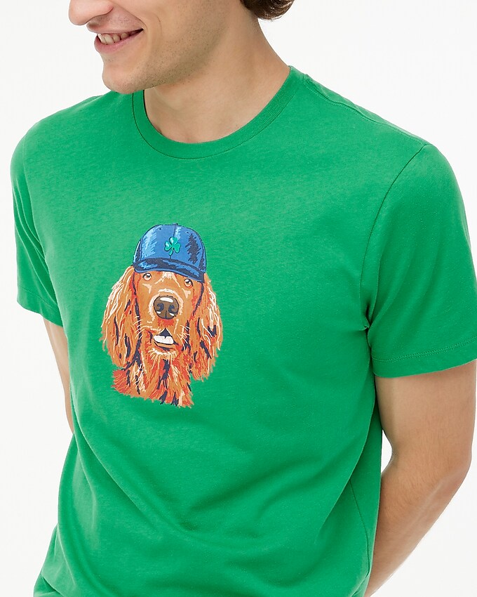 factory: st. patrick&apos;s day dog graphic tee for men, right side, view zoomed