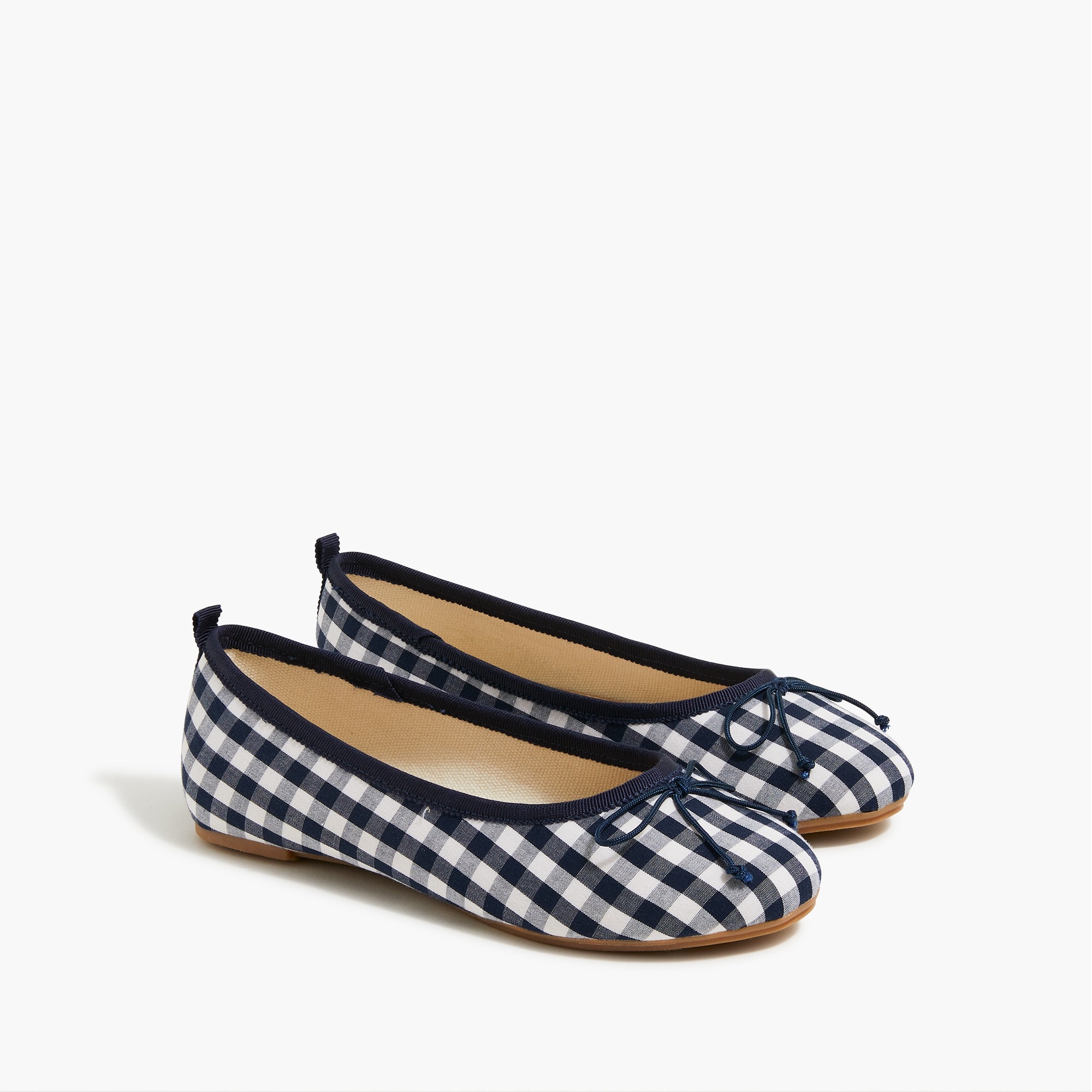 Girls' gingham flats