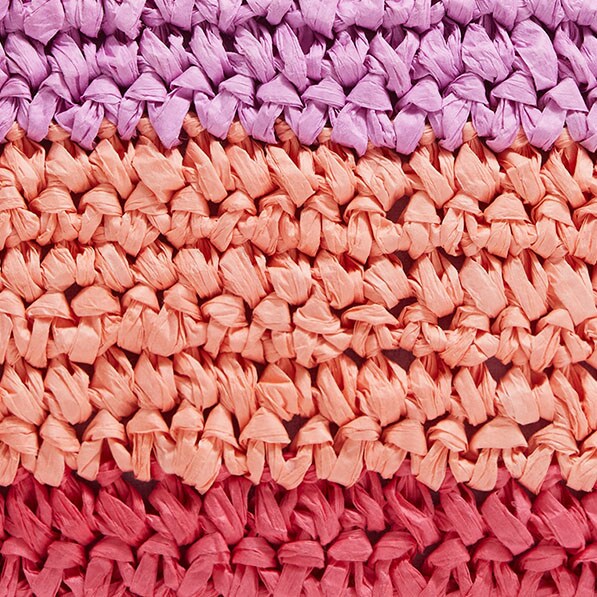Striped straw wristlet PINK COLORBLOCK factory: striped straw wristlet for women