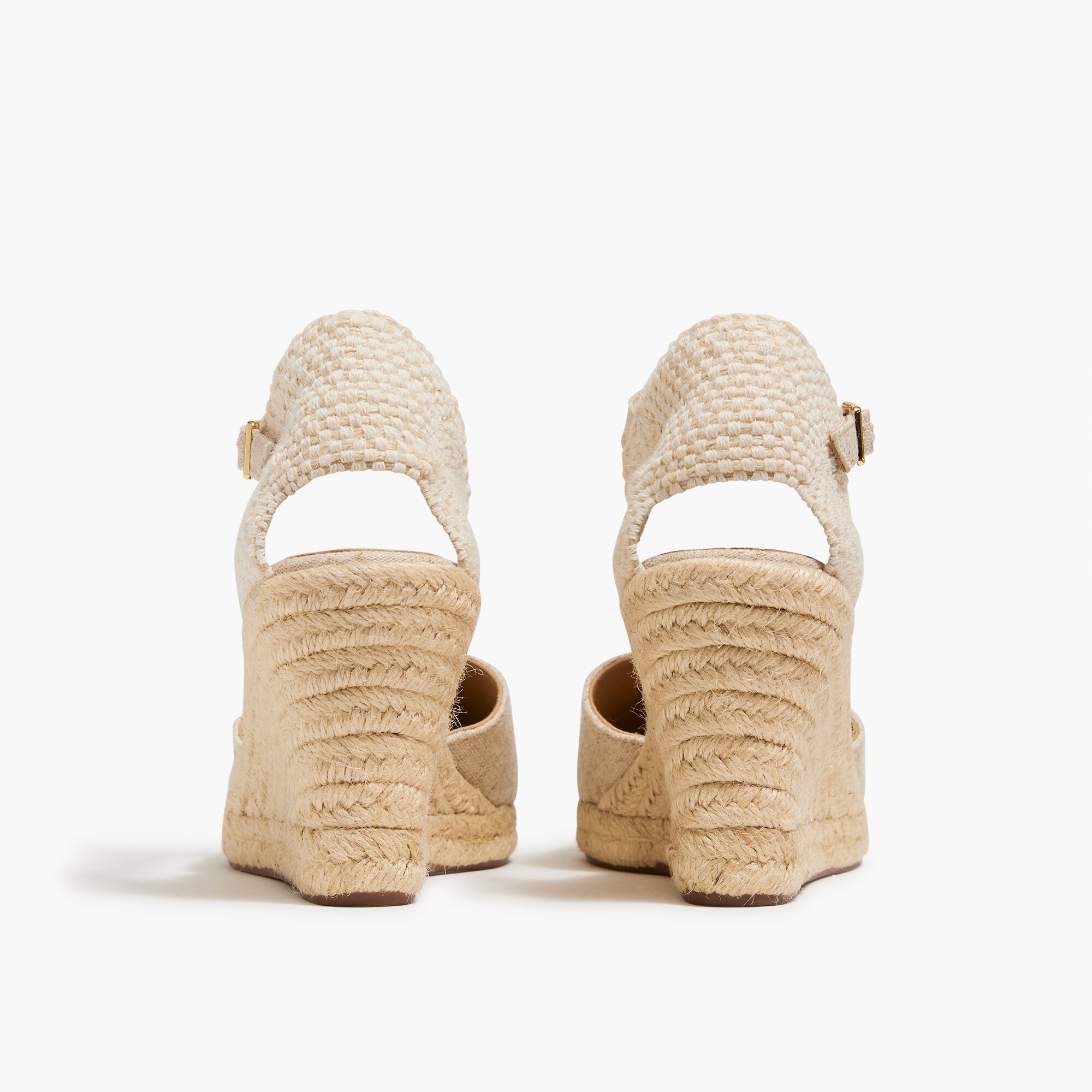 Ankle-strap espadrille wedges
