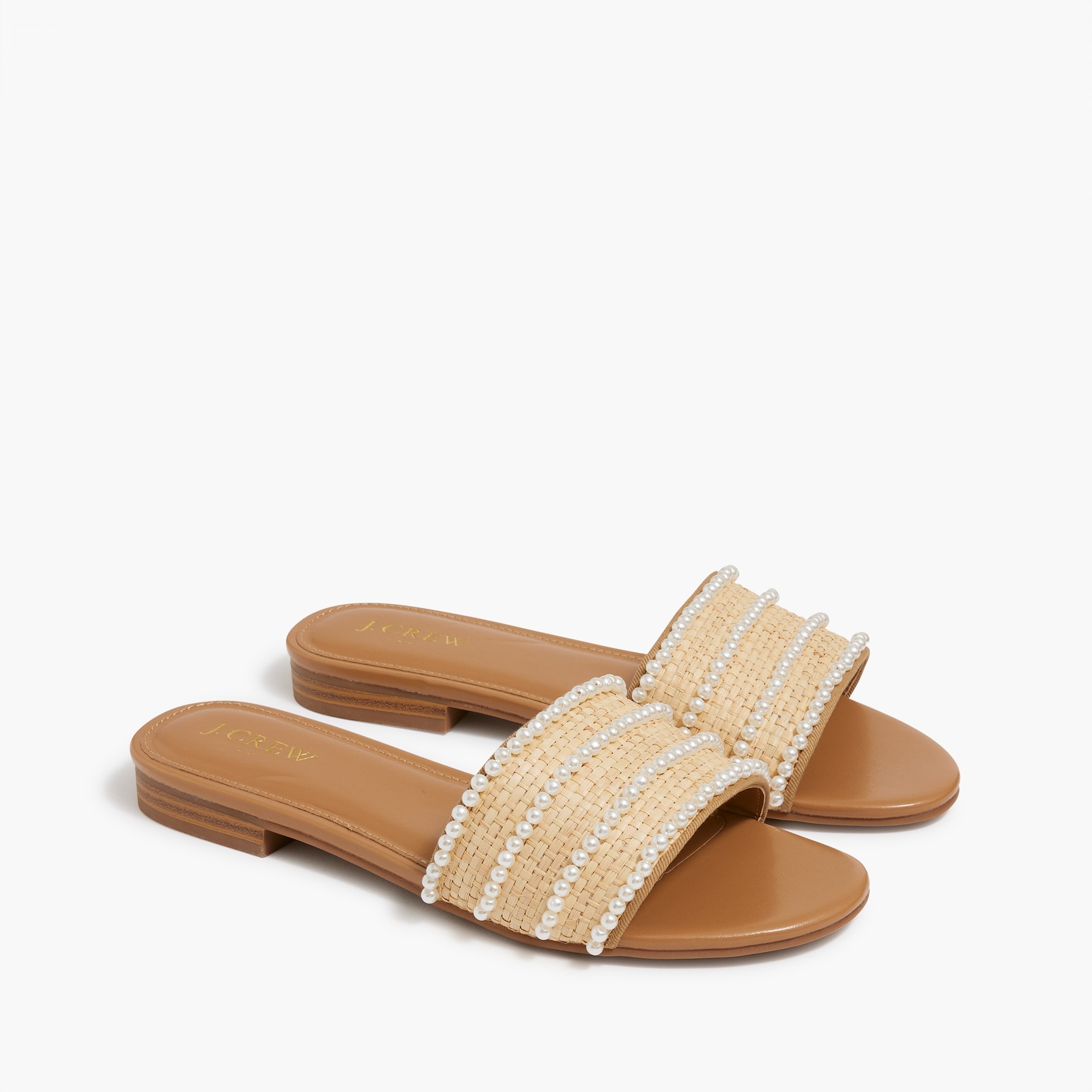  Raffia slide sandals