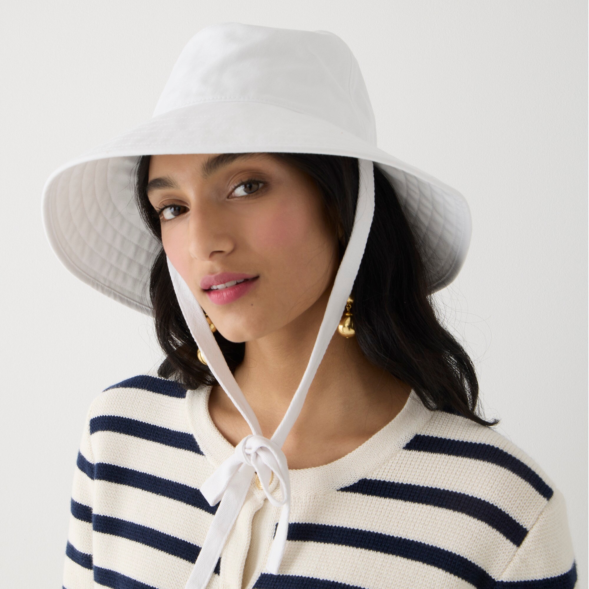 J.Crew: Bucket Hat With Ties For Women