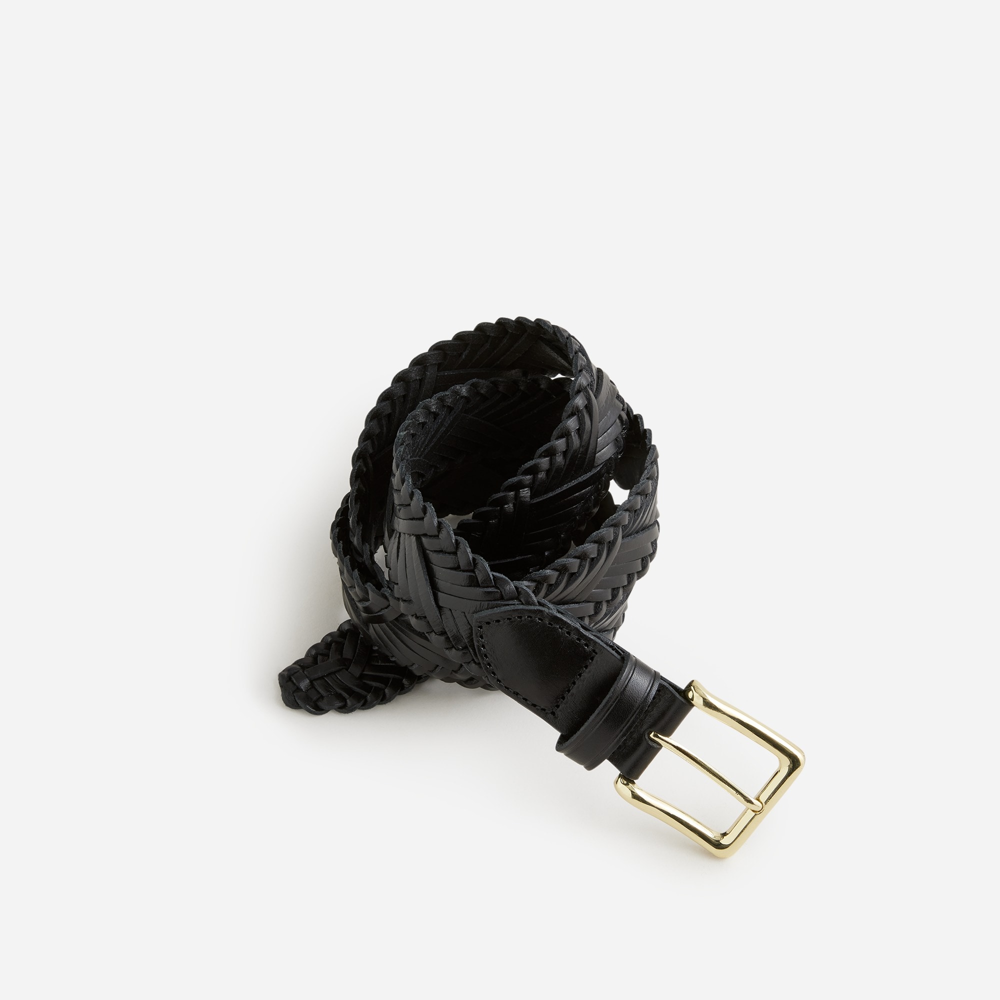 womens Plaited Italian leather belt