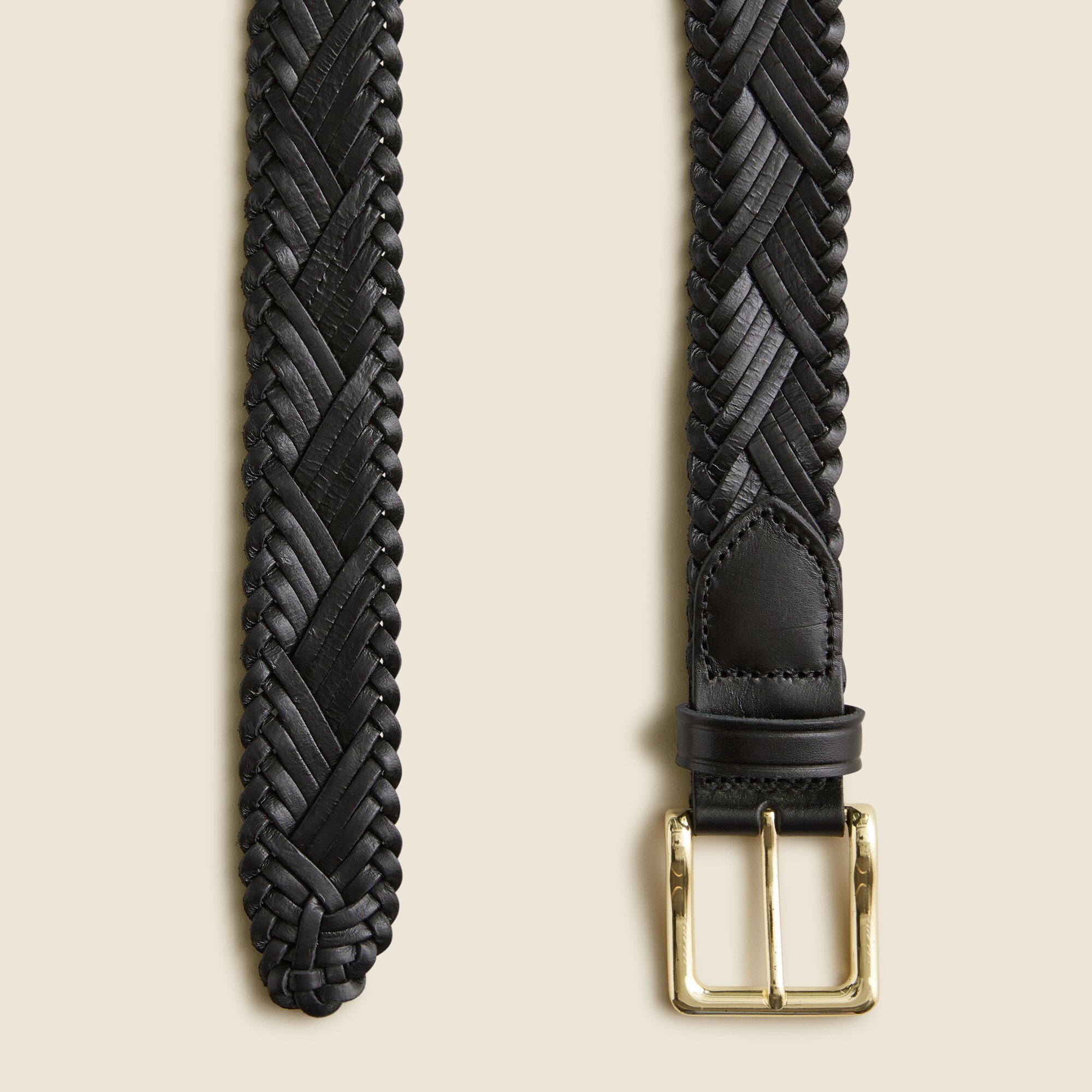 Plaited Italian leather belt