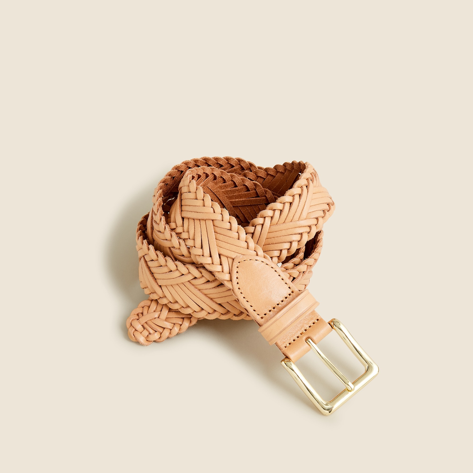 Plaited Italian leather belt