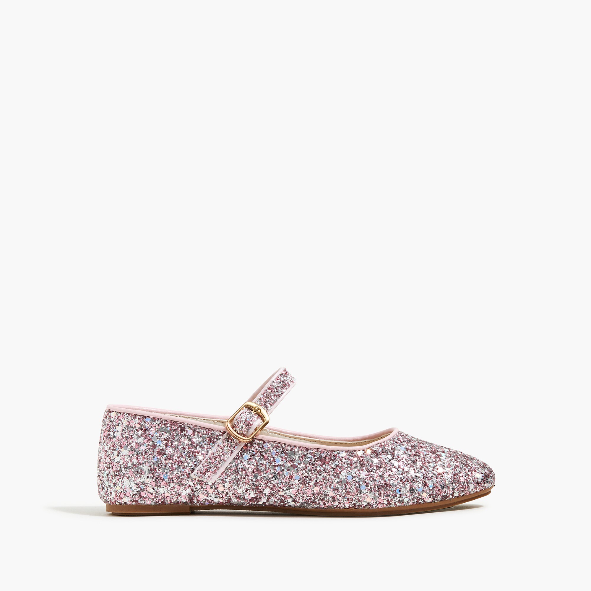Girls&apos; glitter Mary Jane flats