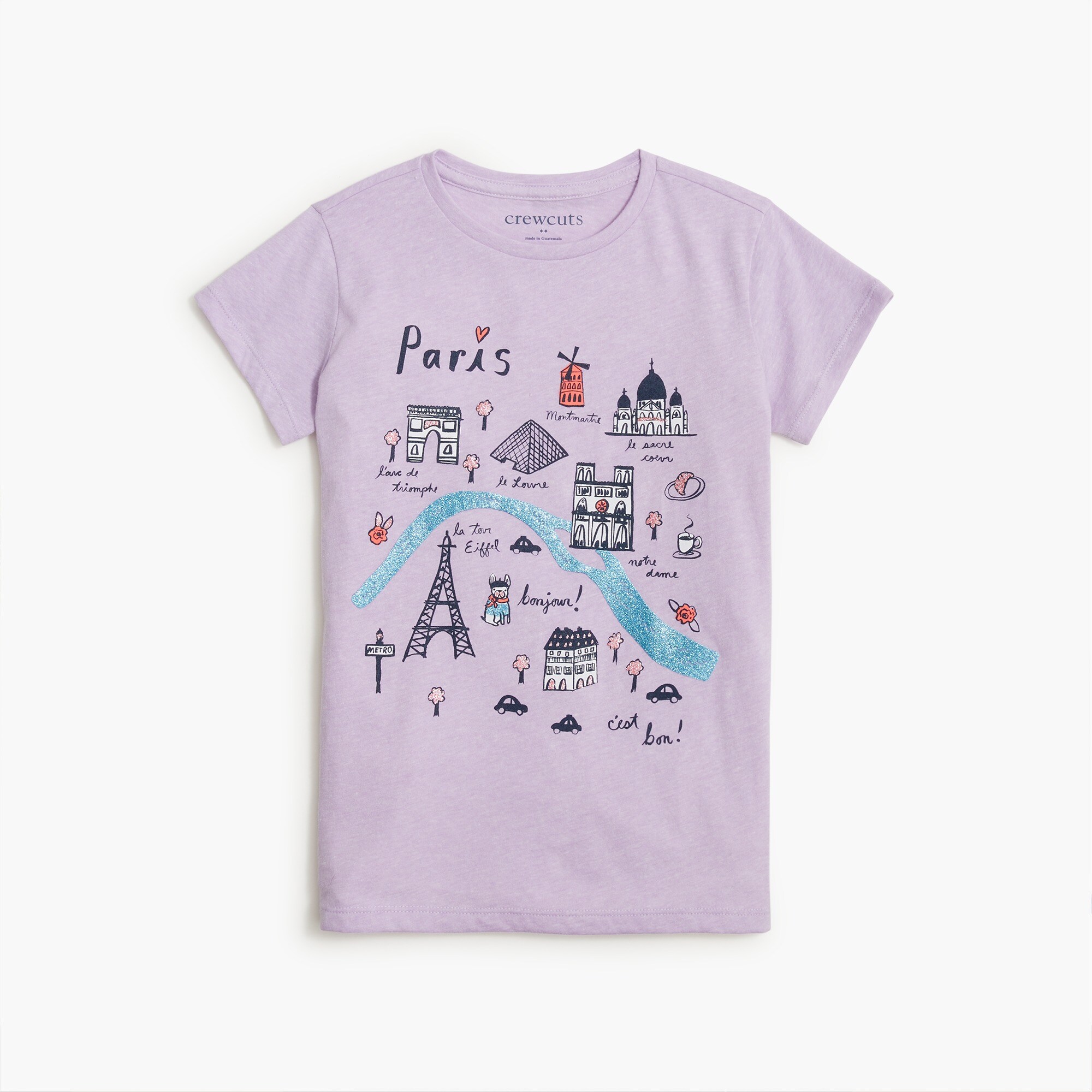 girls' paris map graphic tee for girls