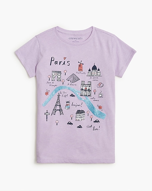 Girls&apos; Paris map graphic tee