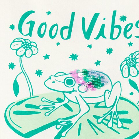 Girls&apos; &quot;good vibes&quot; graphic tee VERY HOPPY FROG factory: girls&apos; &quot;good vibes&quot; graphic tee for girls