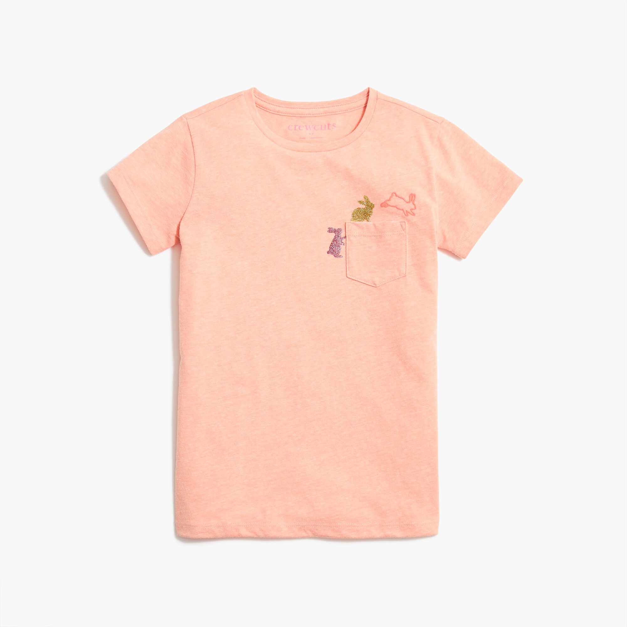Girls' bunny-pocket graphic tee