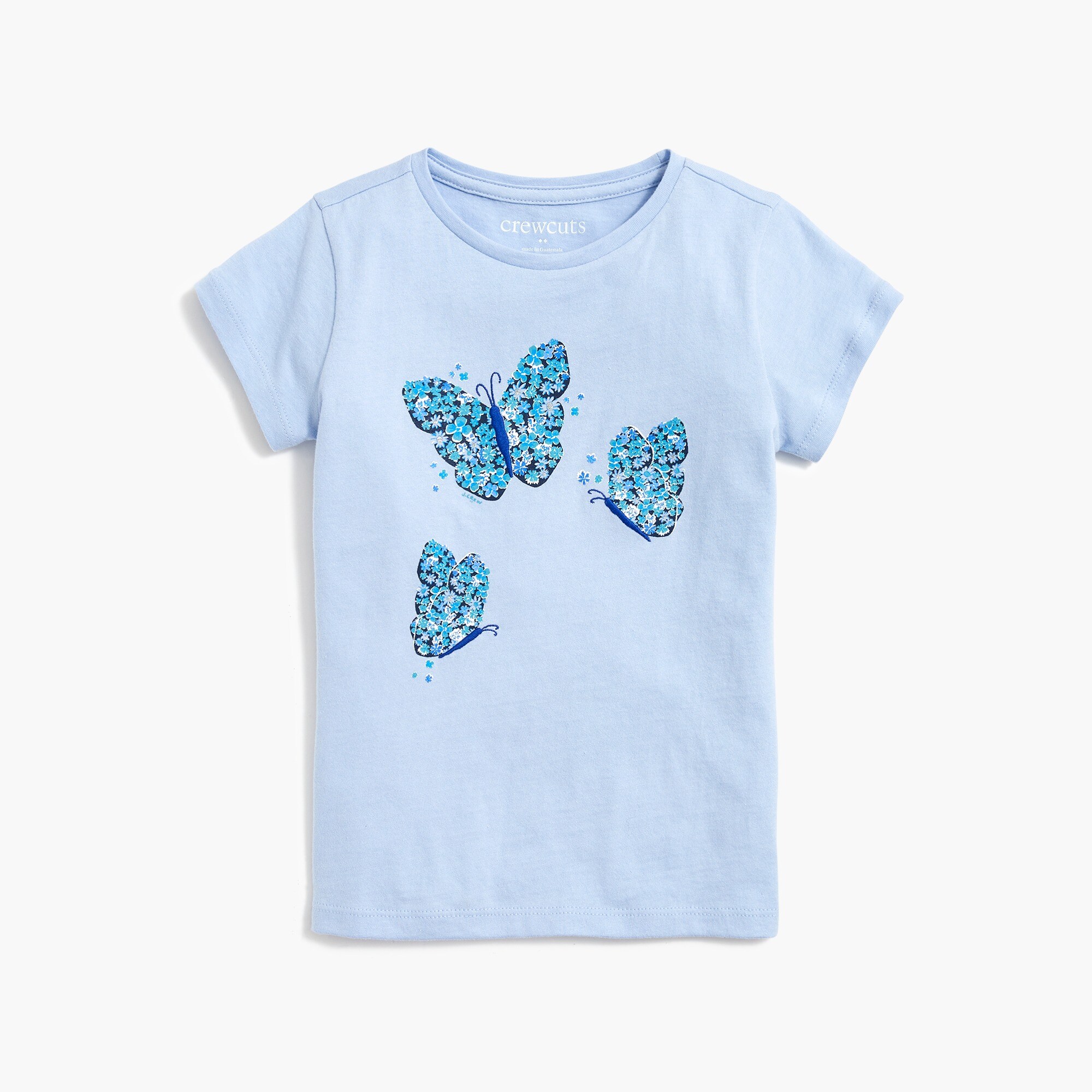 Girls' floral butterfly graphic tee