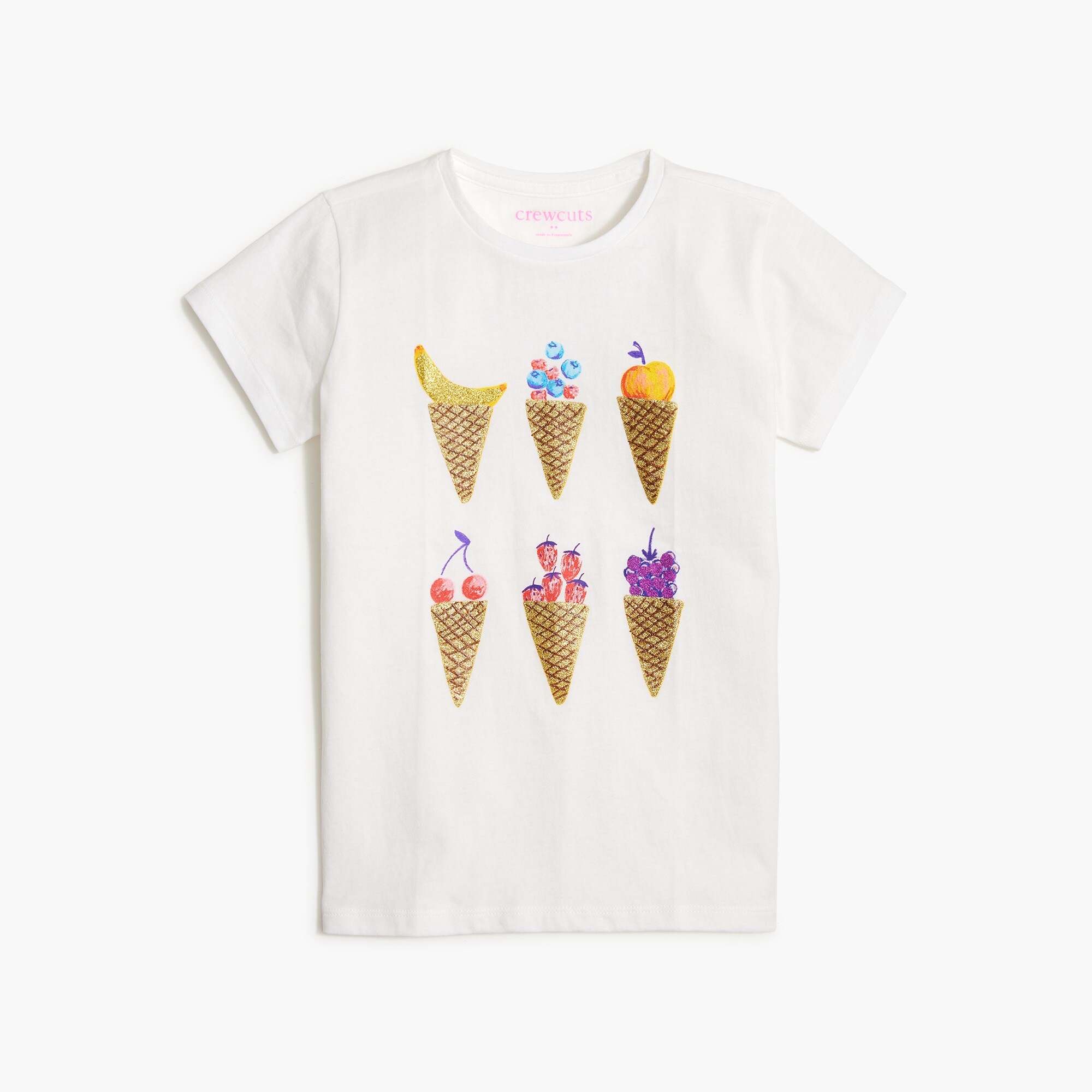 Girls' glitter ice cream graphic tee