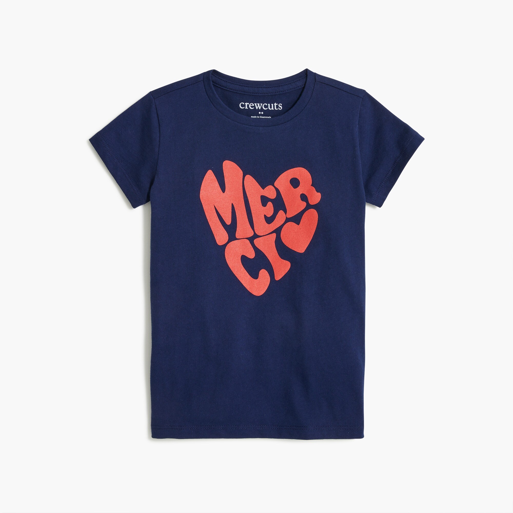 Girls' "merci" heart graphic tee