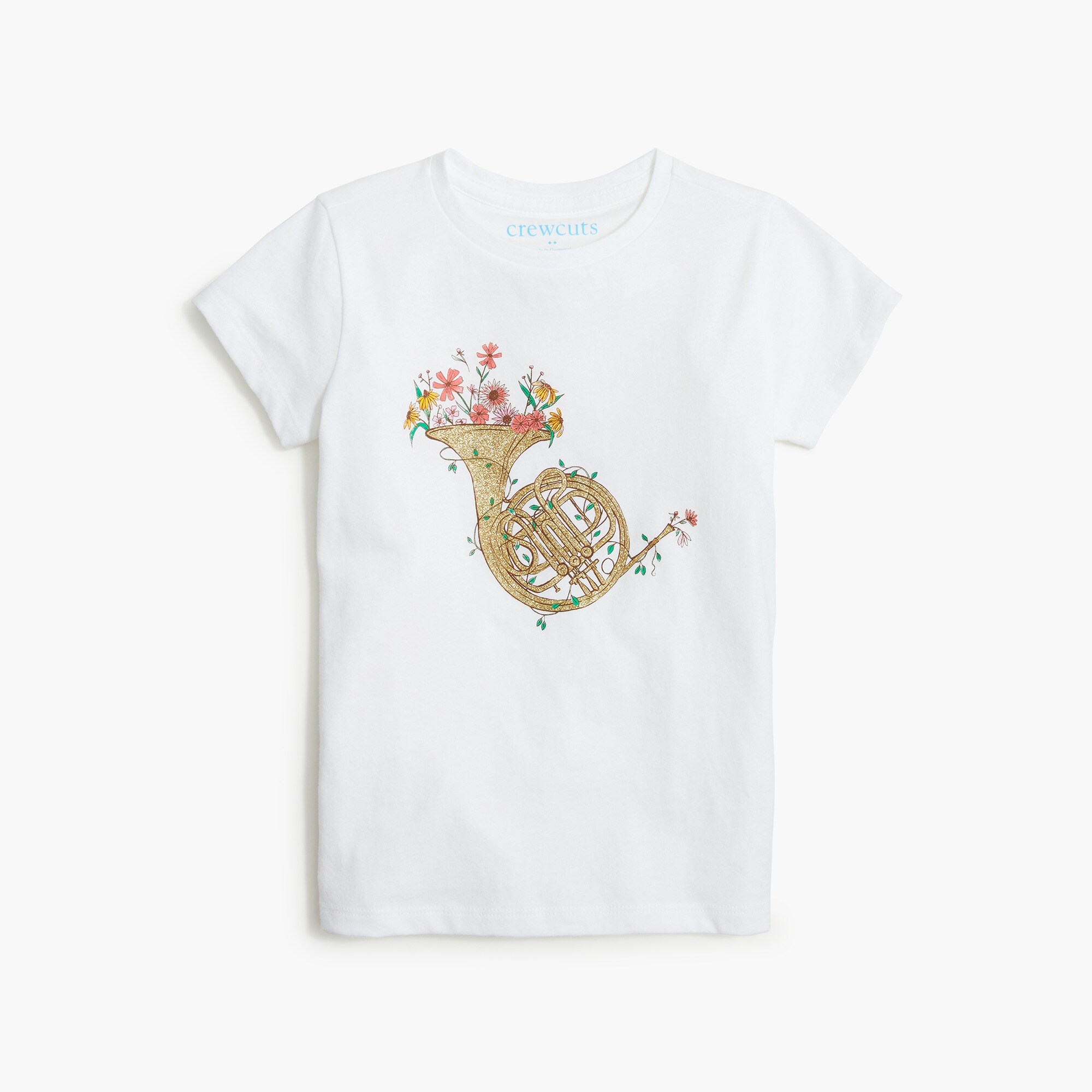Girls' floral instrument graphic tee