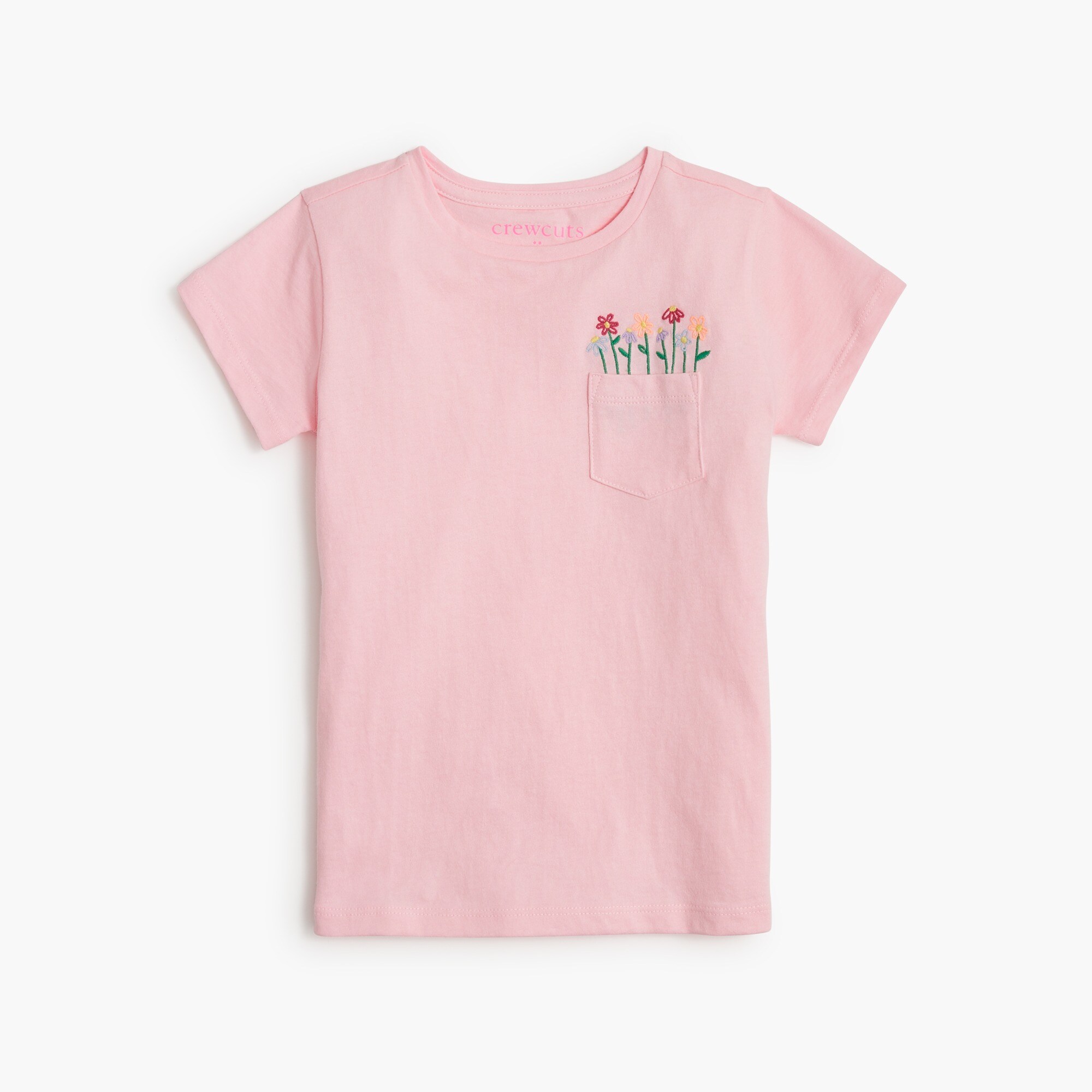 girls' flower-pocket graphic tee for girls