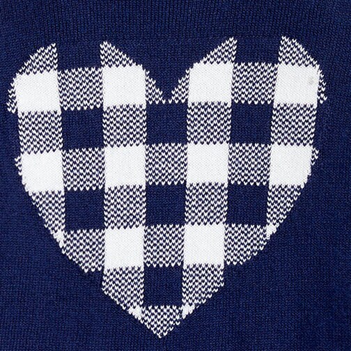 Girls&apos; heart Teddie sweater GINGHAM HEART factory: girls&apos; heart teddie sweater for girls