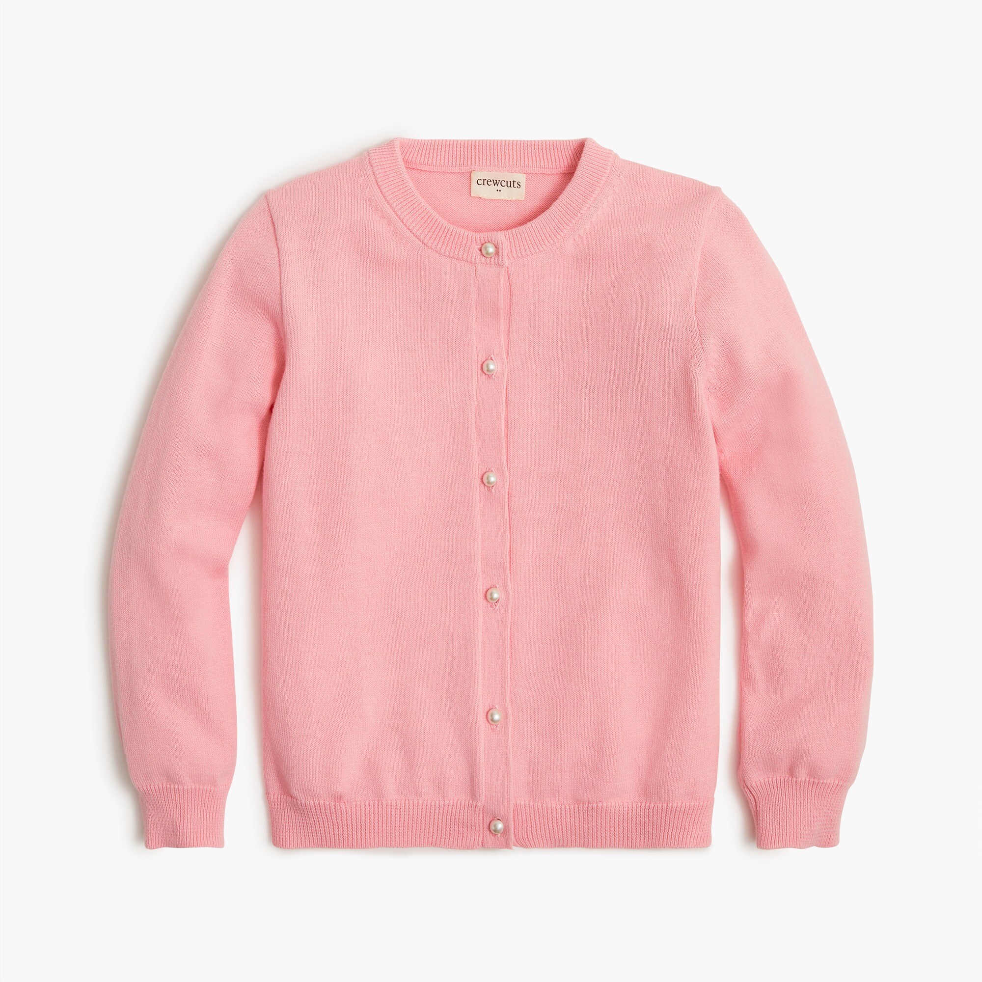 Girls' cardigan sweater with pearl buttons