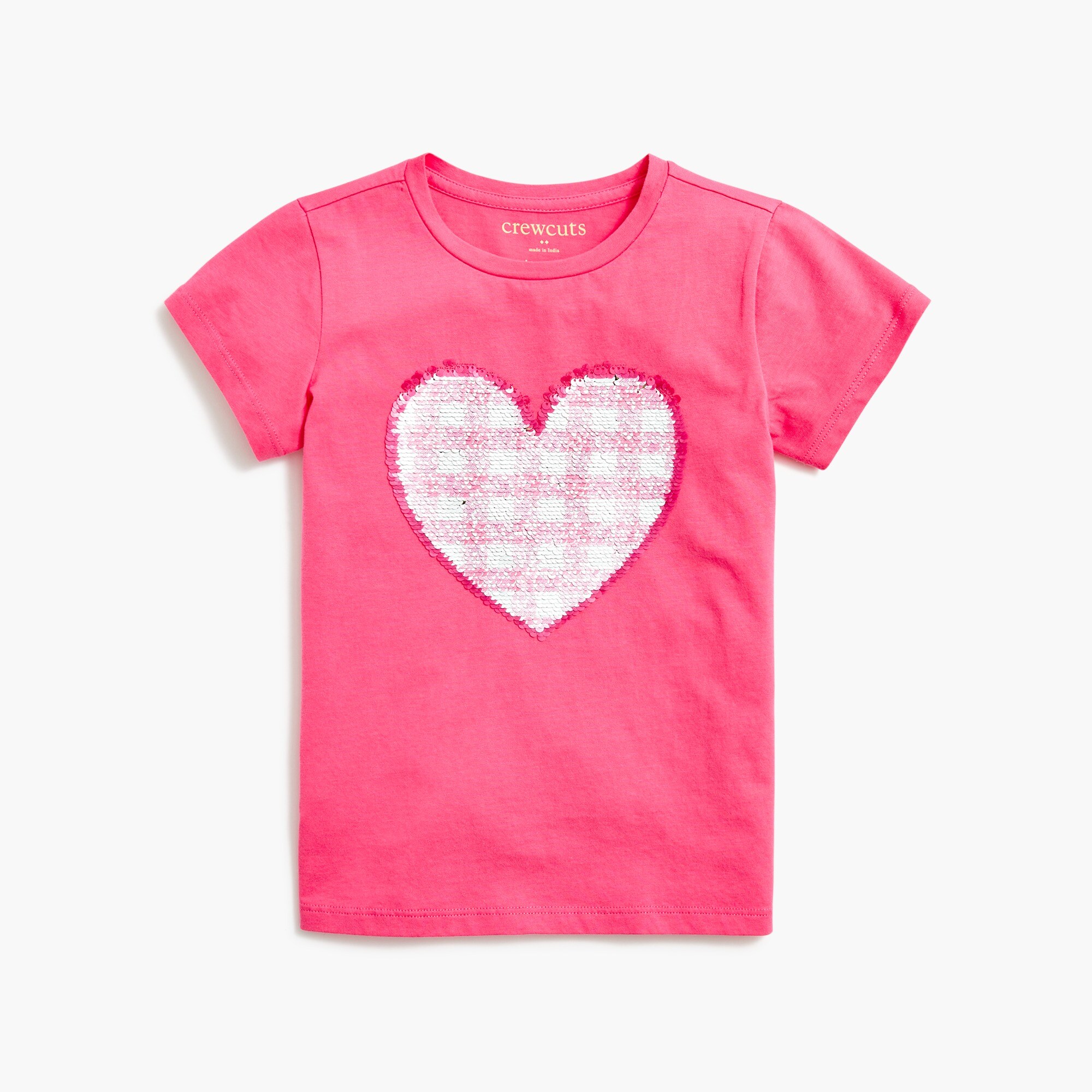 girls' sequin heart graphic tee for girls