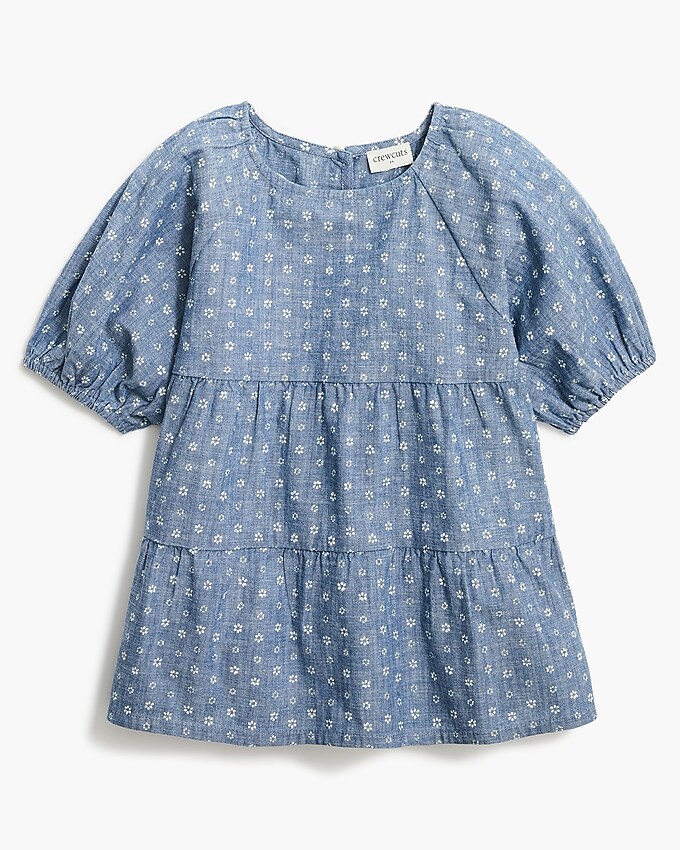 factory: girls&apos; puff-sleeve top for girls, right side, view zoomed