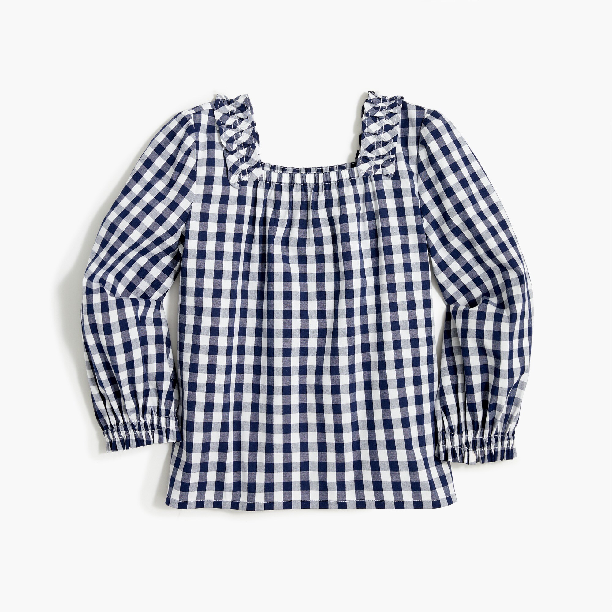Girls' squareneck top with ruffle trim
