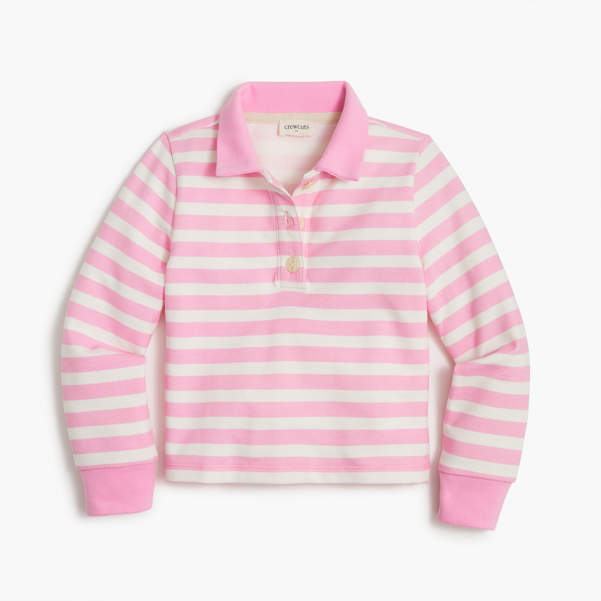 Girls' striped polo shirt