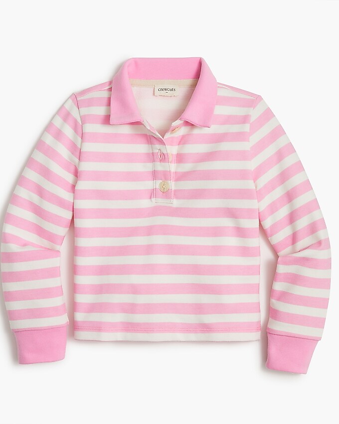 factory: girls&apos; striped polo shirt for girls, right side, view zoomed
