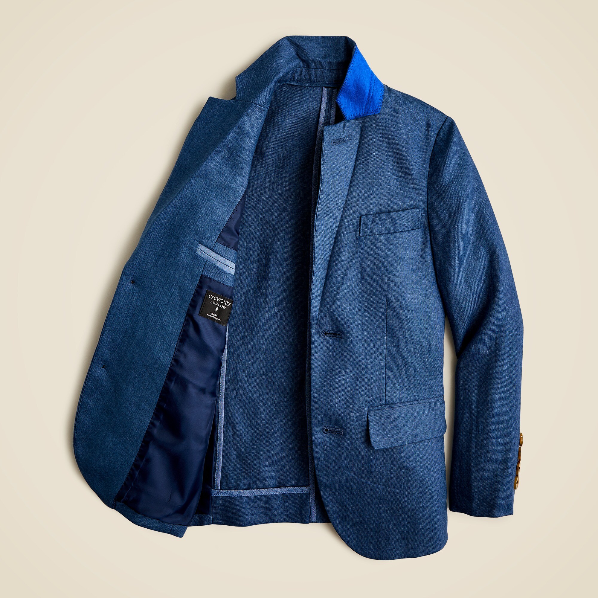 Boys' Ludlow unstructured suit jacket in linen