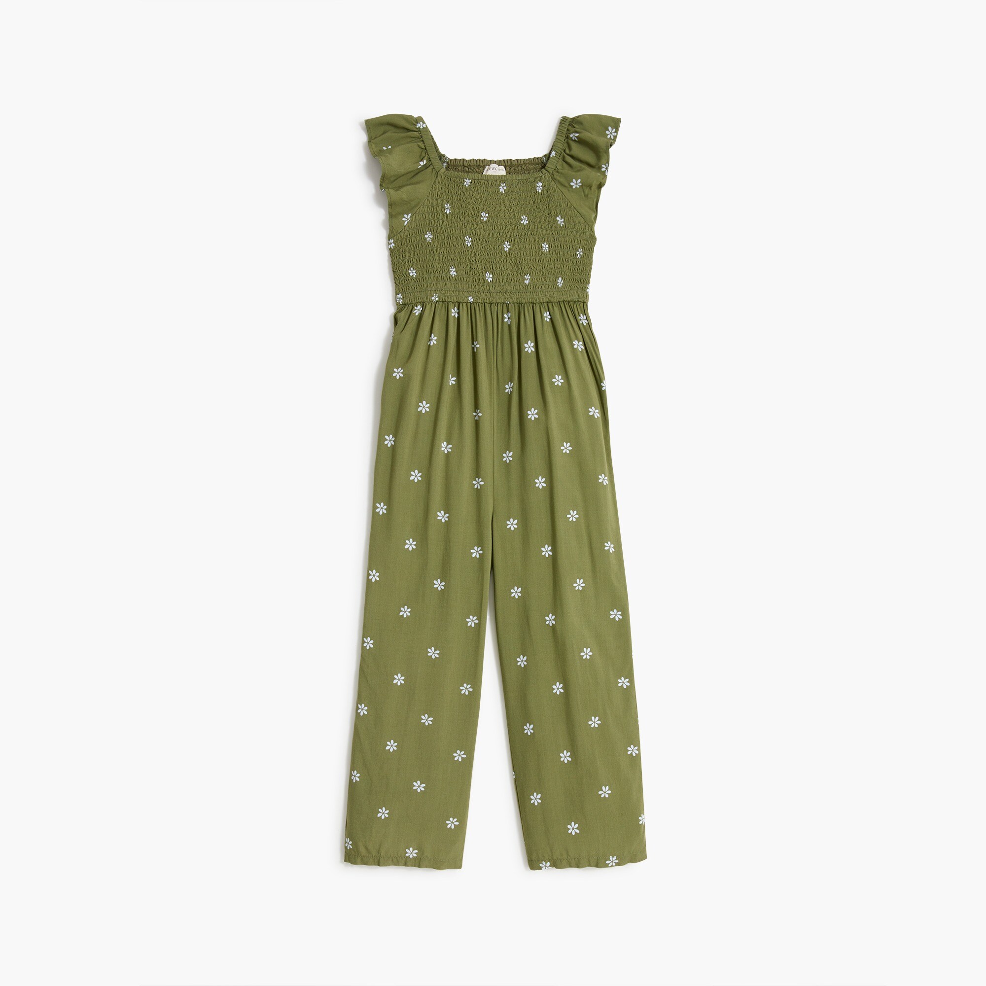 girls' floral smocked jumpsuit for girls