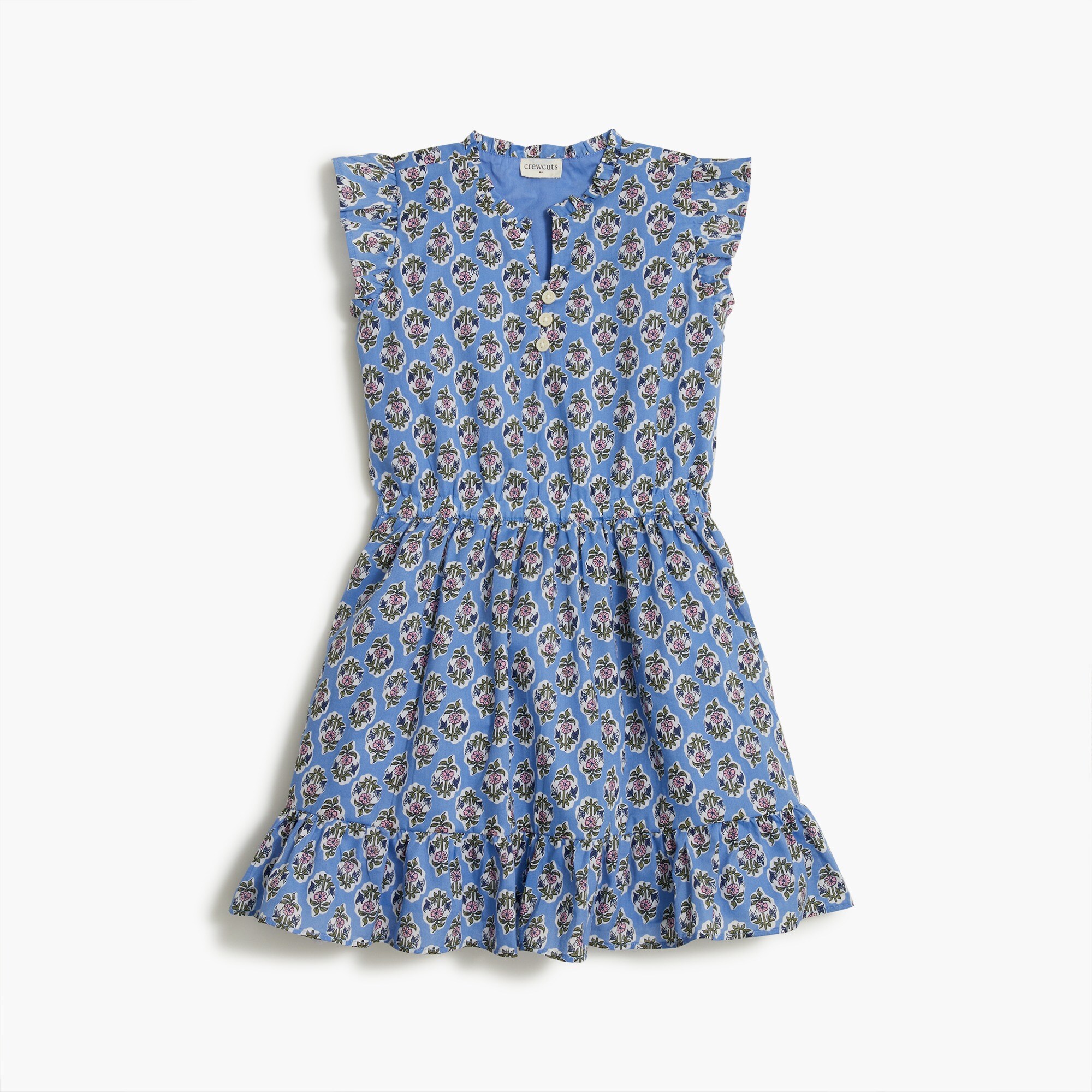 Girls' sleeveless dress with ruffle hem