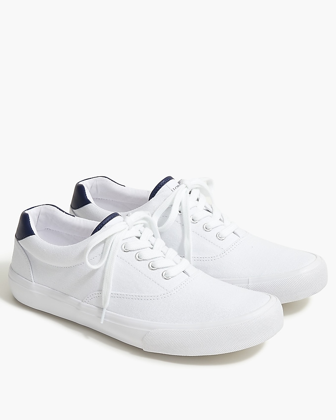 factory: canvas lace-up sneakers for men, right side, view zoomed