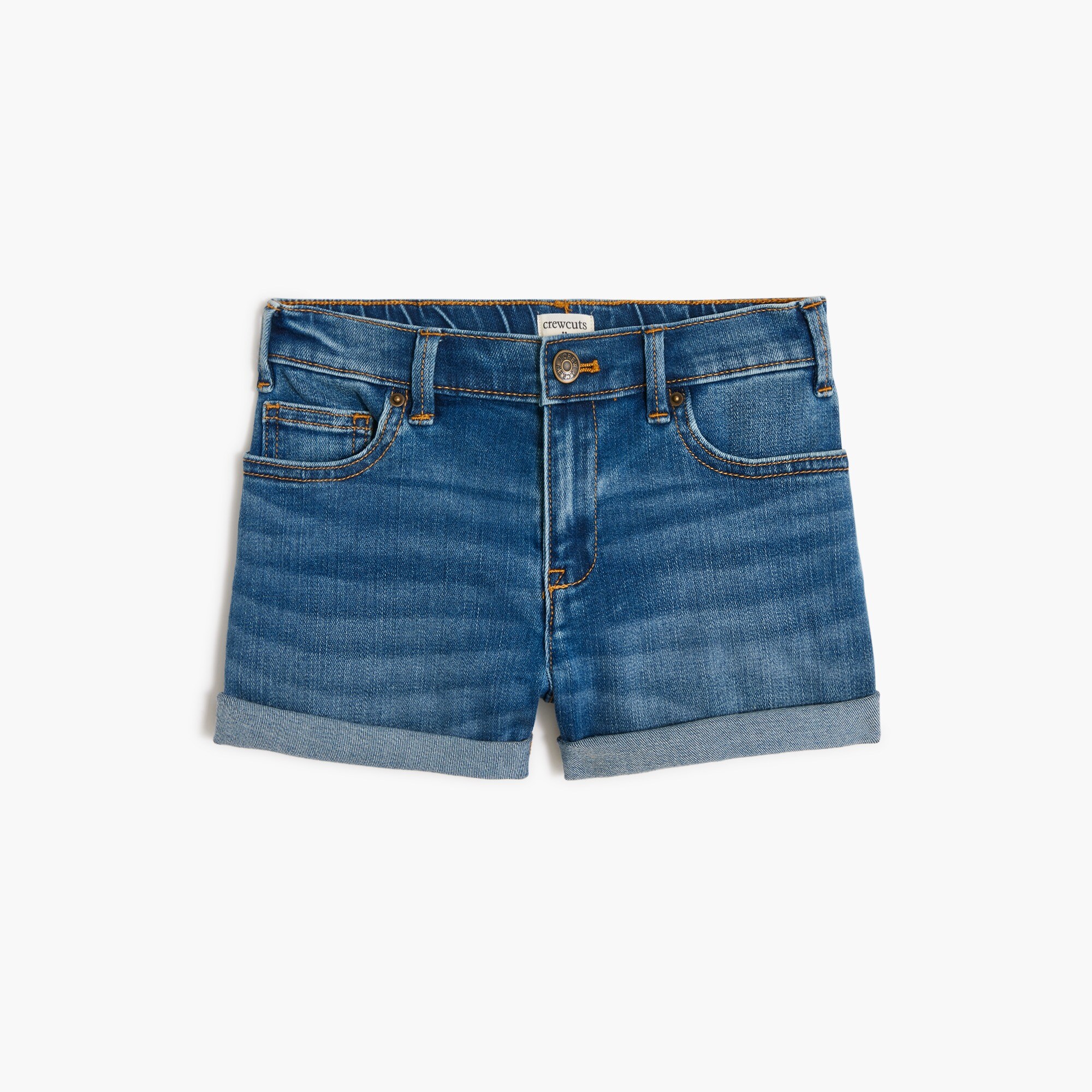 factory: girls&apos; denim short for girls, right side, view zoomed