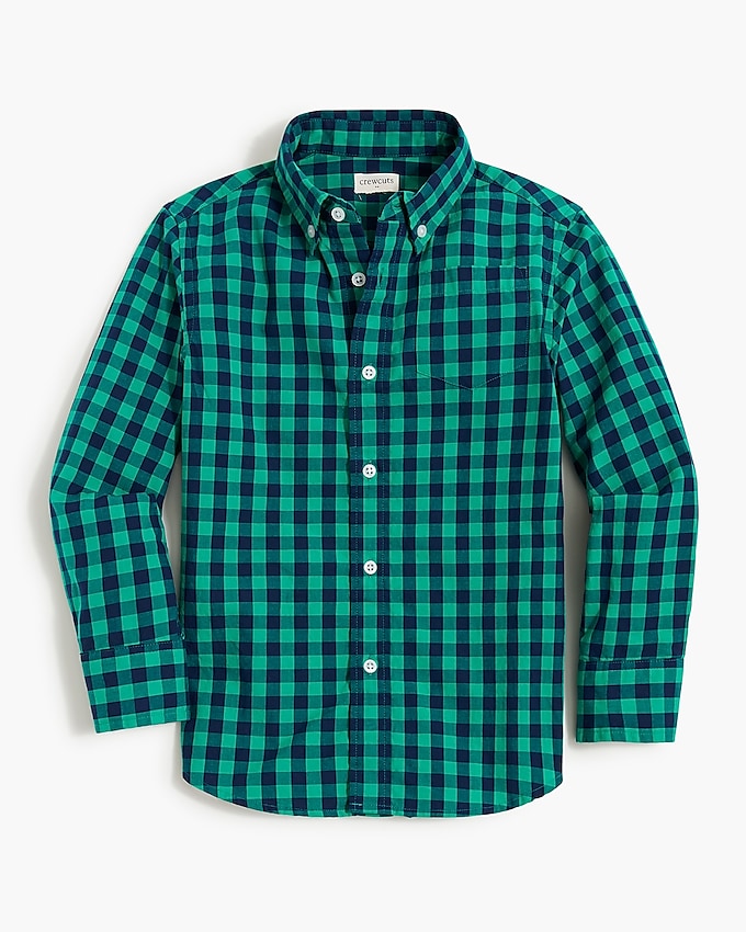 factory: boys&apos; long-sleeve washed shirt for boys, right side, view zoomed