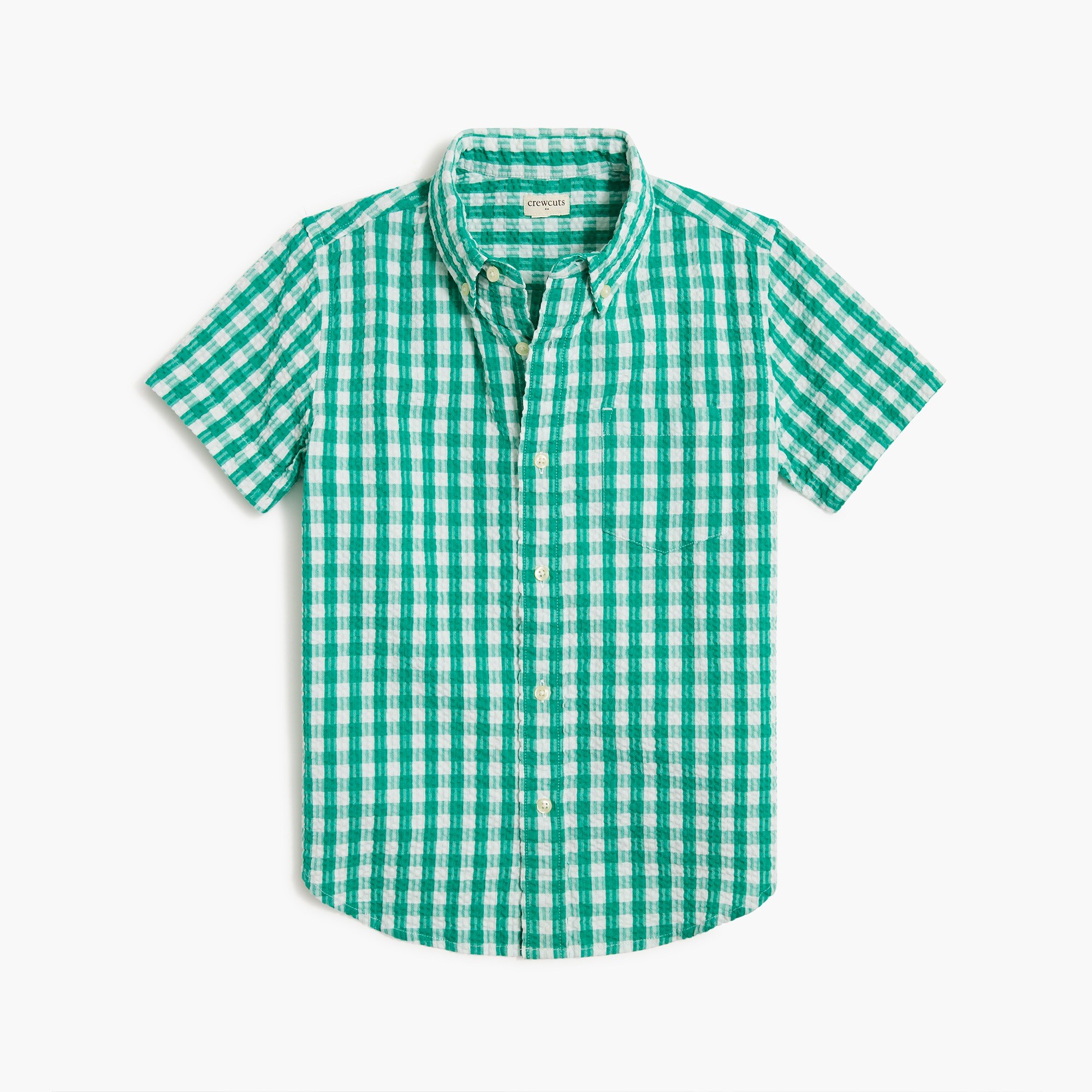 boys' seersucker gingham washed shirt for boys