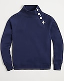 Wide button-collar pullover sweatshirt in cloudspun fleece