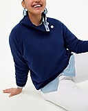 Wide button-collar pullover sweatshirt in cloudspun fleece