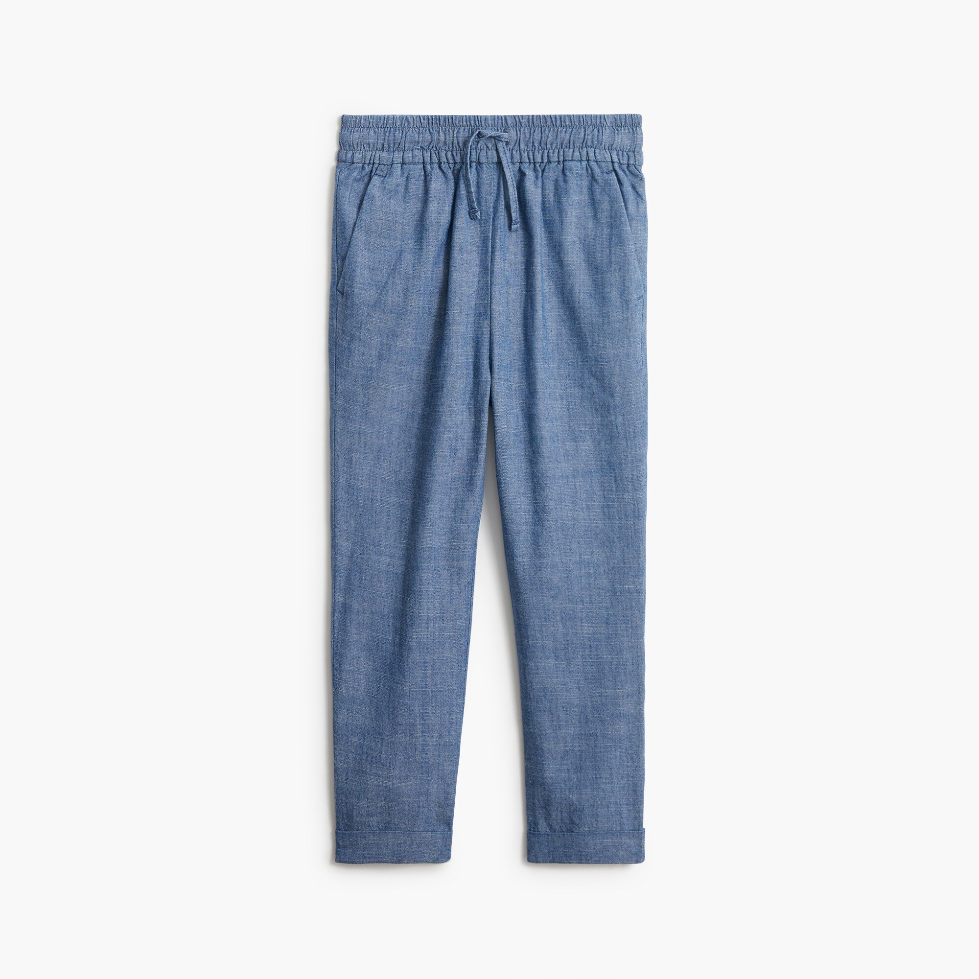 Girls' chambray drawstring pant
