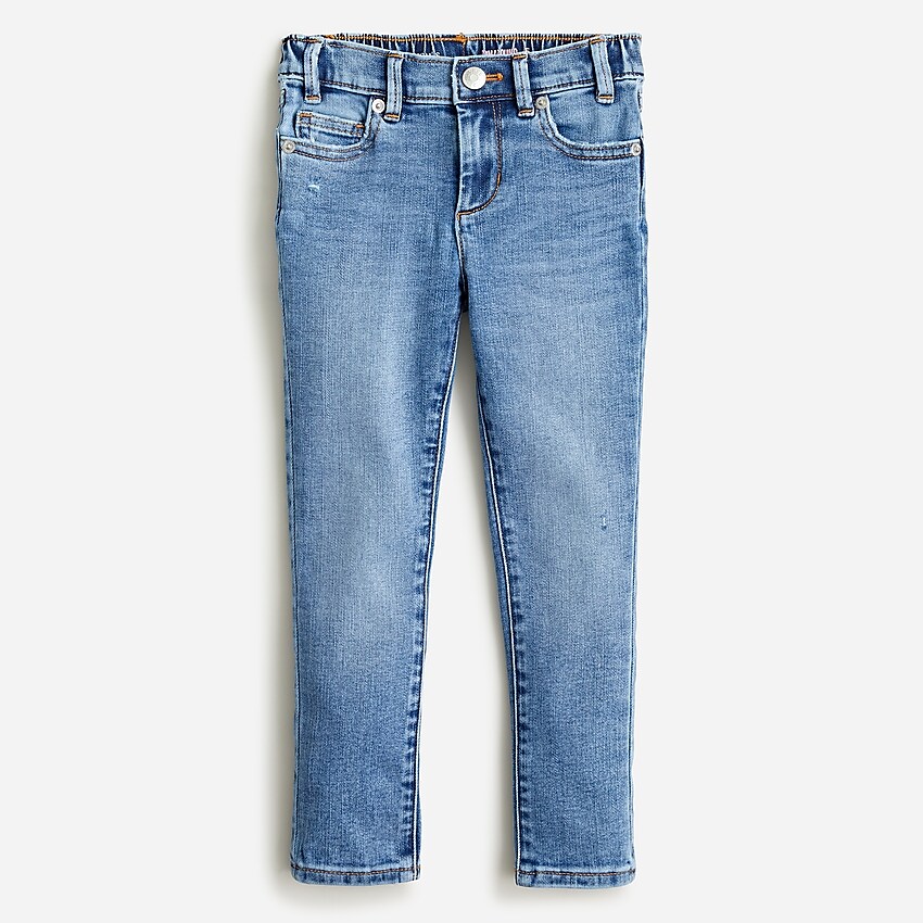 j.crew: girls&apos; runaround jean in faded wave wash for girls, right side, view zoomed