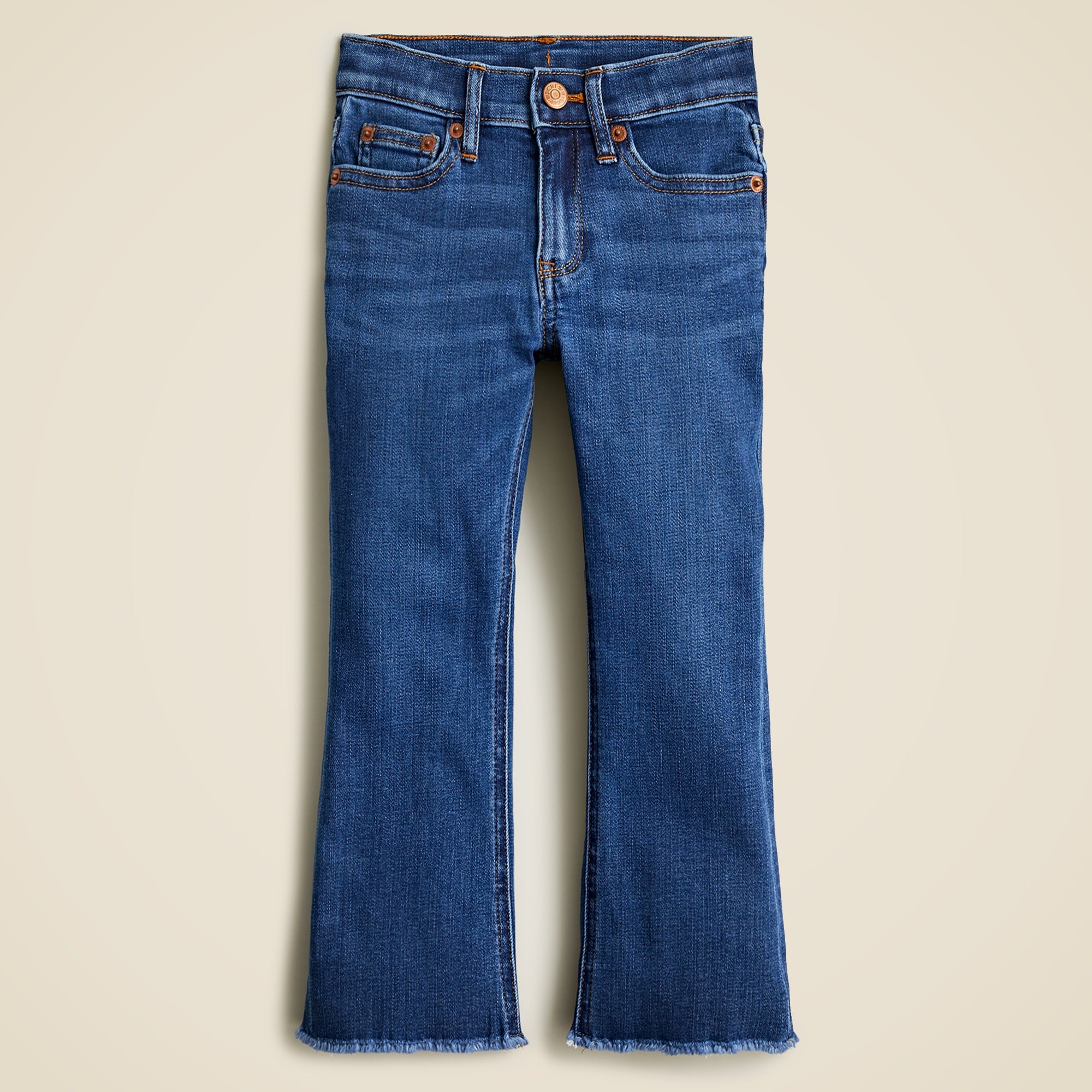 Girls' raw-hem demi-boot jean in valley wash