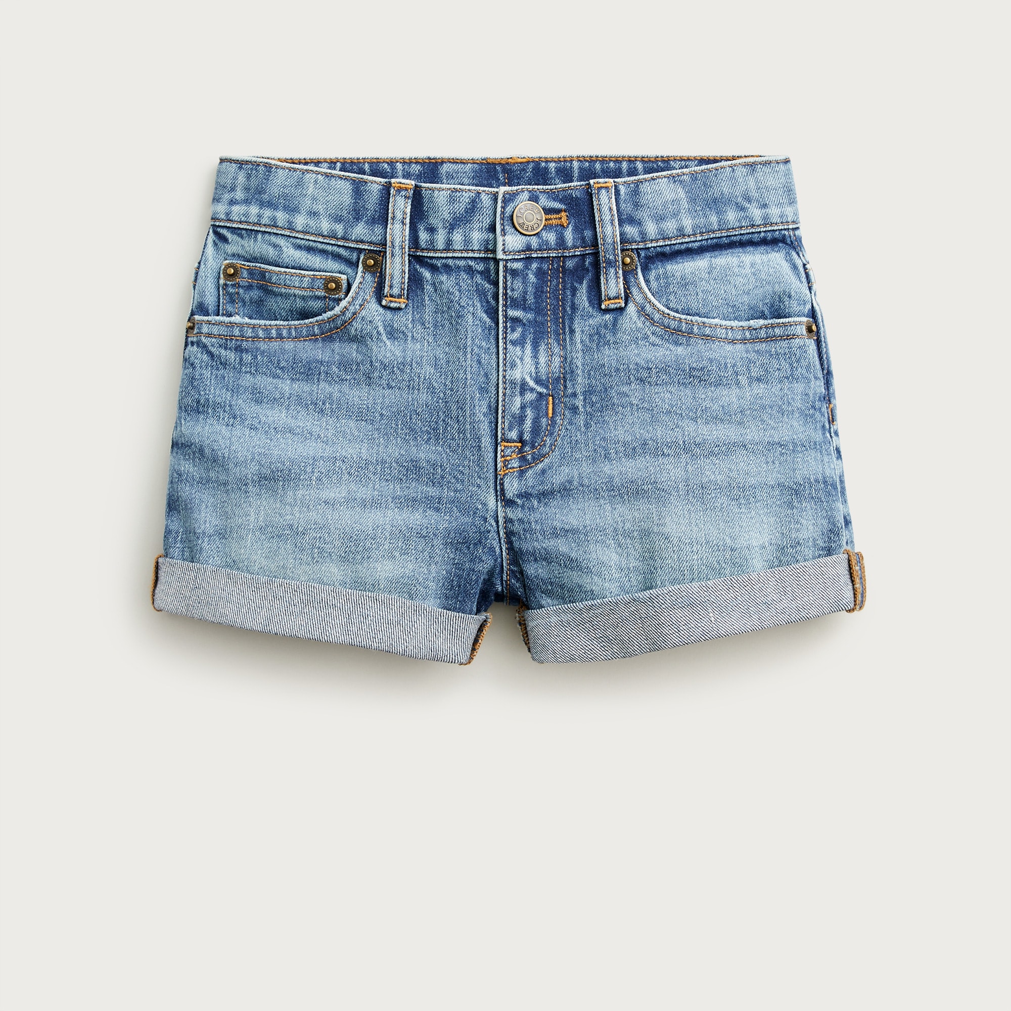 Girls' cuffed denim short in island wash