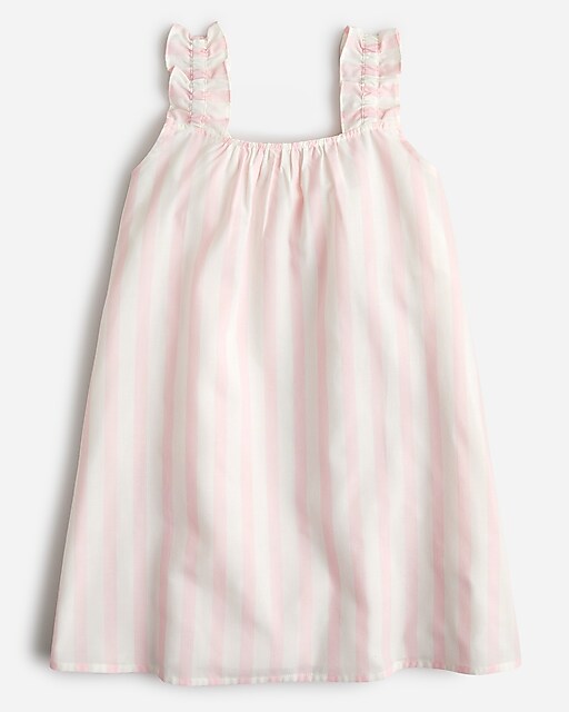  Girls&apos; ruffle cotton poplin nightgown in stripe