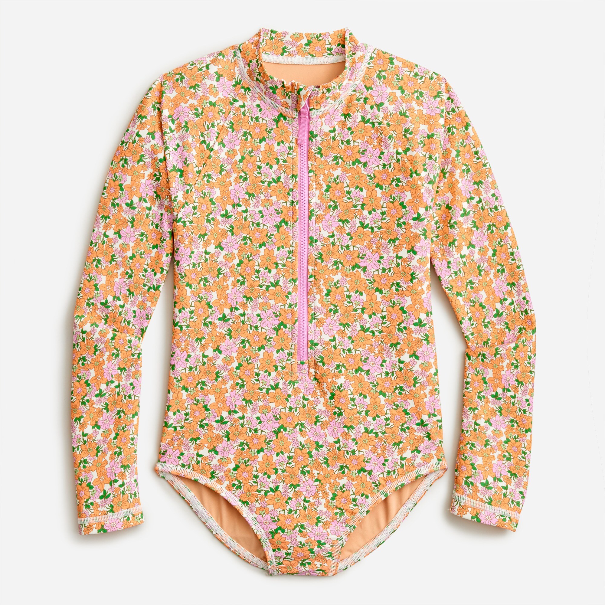 girls Girls&apos; printed rash guard one-piece with UPF 50+