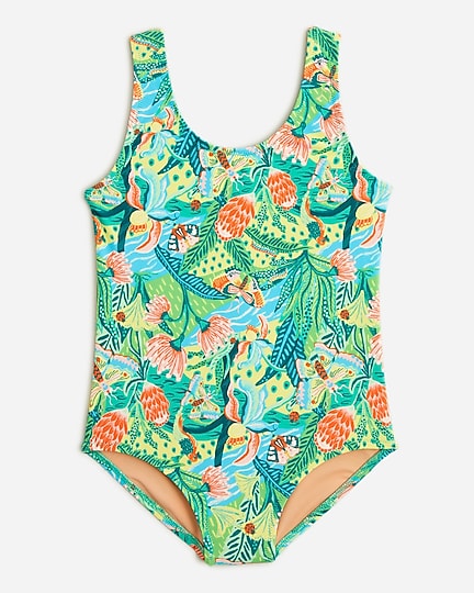 girls Girls&apos; scoopneck one-piece swimsuit with UPF 50+