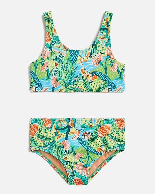  Girls&apos; scoopneck two-piece swimsuit with UPF 50+