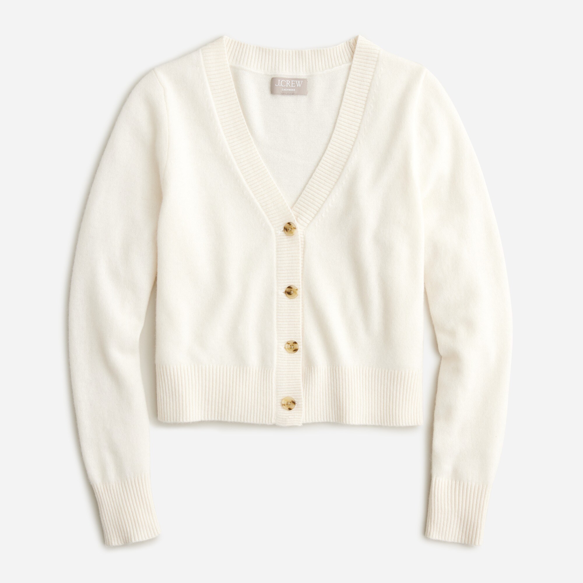Cashmere cropped V-neck cardigan sweater