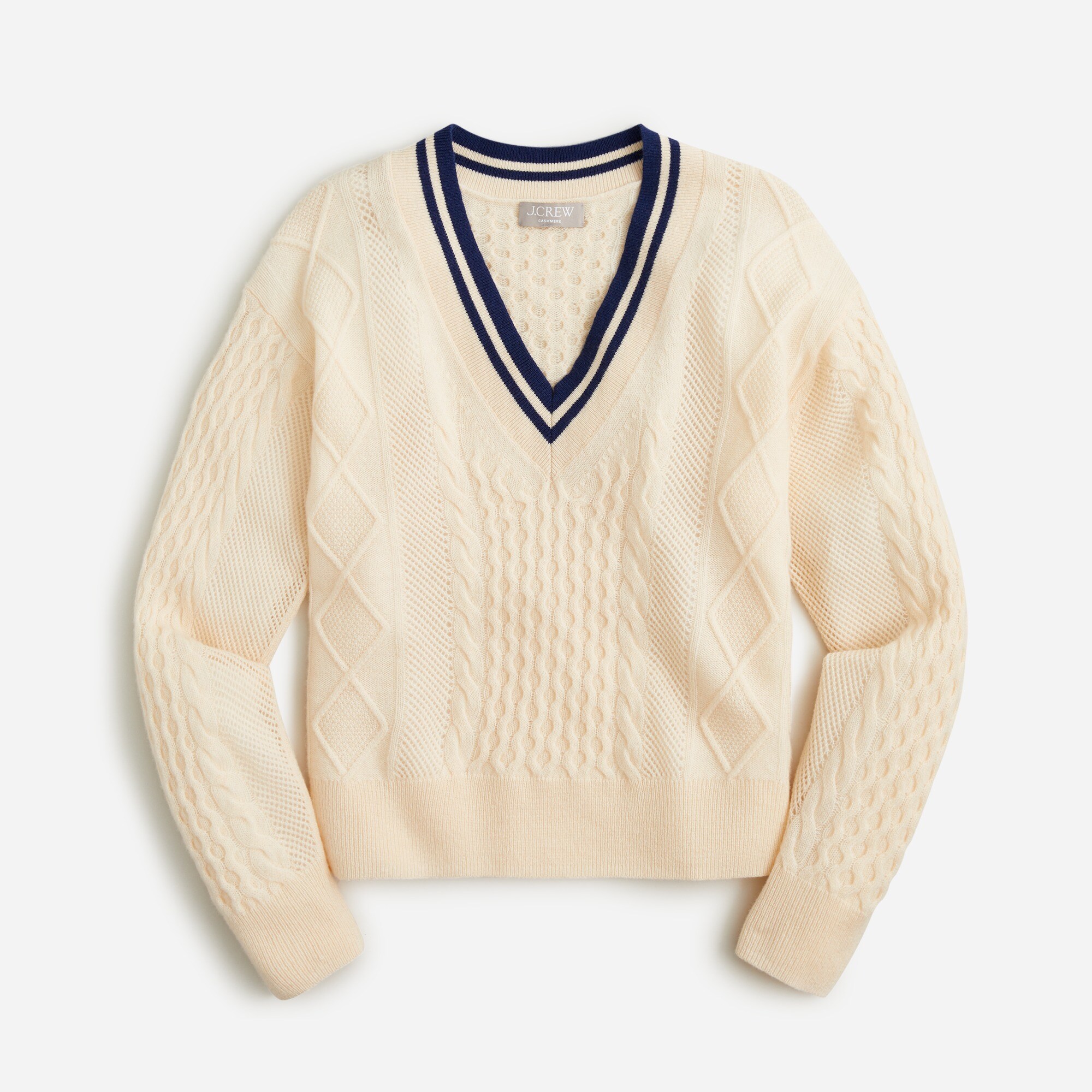 Cashmere pointelle cricket sweater